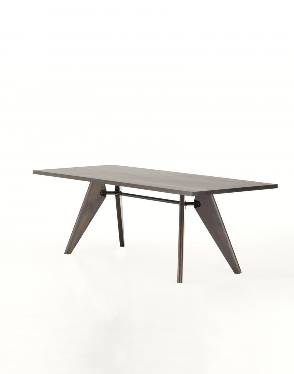 Solvay Dining Table Small Smoked Solid Oak