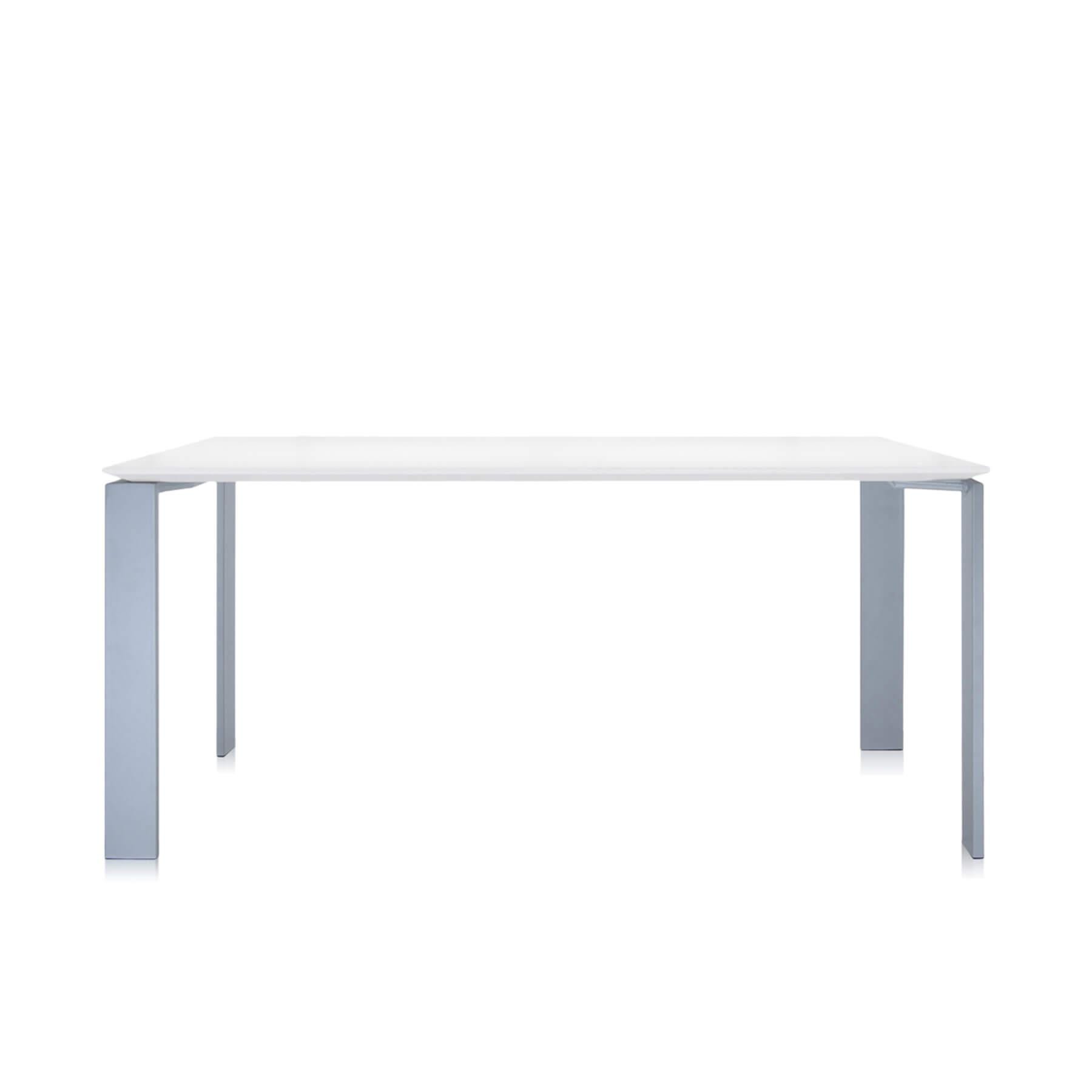 Kartell Four Rectangular Dining Table 158 Alluminium White Designer Furniture From Holloways Of Ludlow