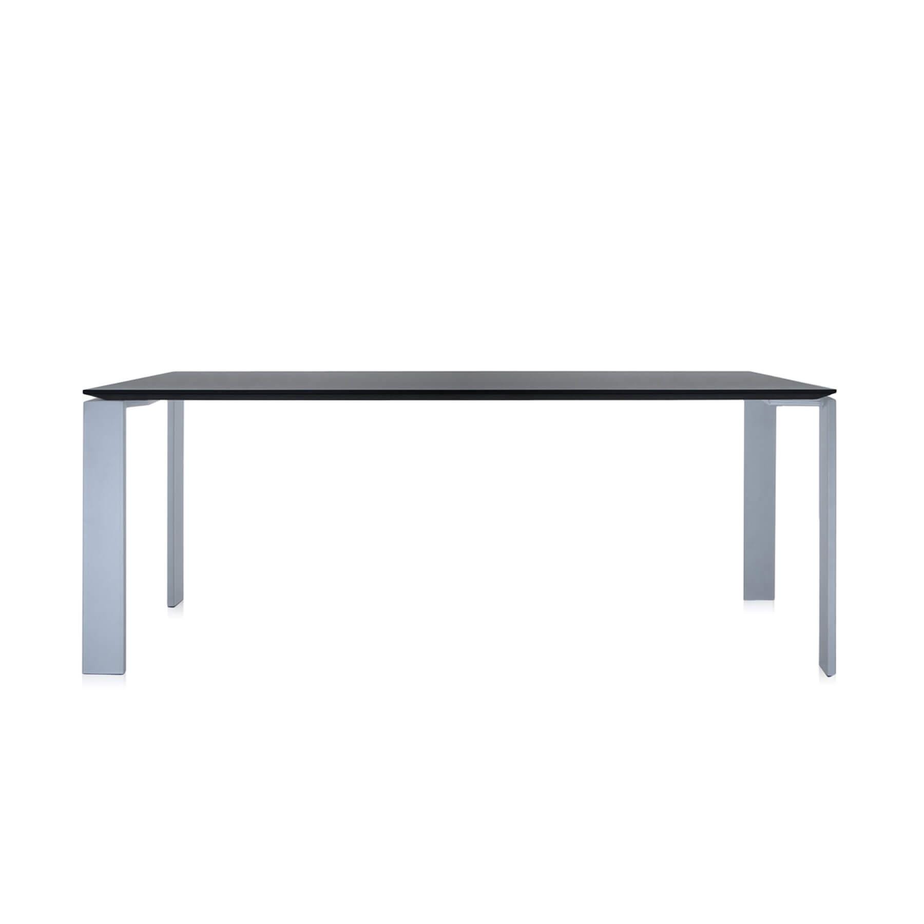 Kartell Four Rectangular Dining Table 158 Alluminium Black White Designer Furniture From Holloways Of Ludlow