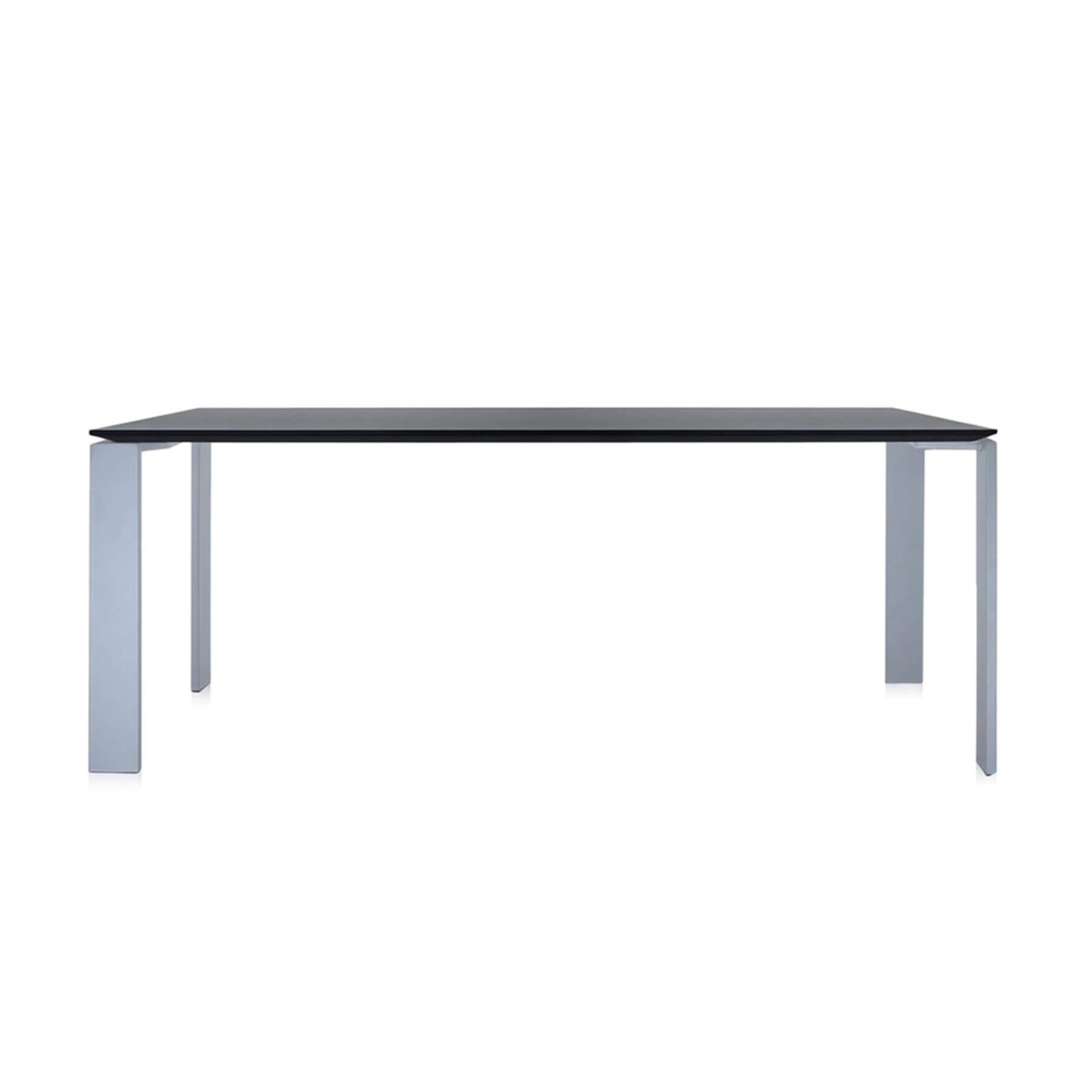 Kartell Four Rectangular Dining Table 190 Alluminium Black White Designer Furniture From Holloways Of Ludlow