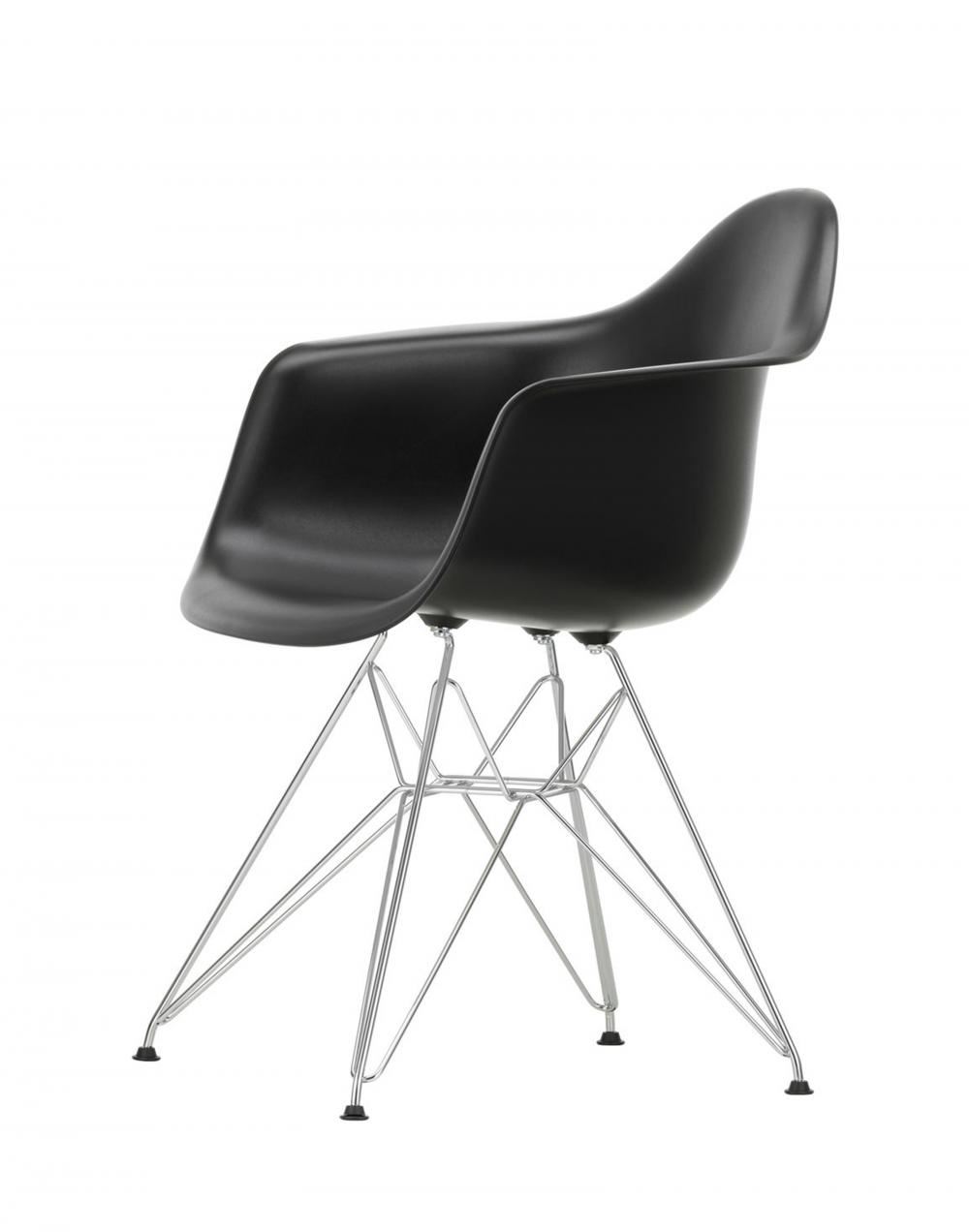 Eames Dar Plastic Armchair Chrome Black