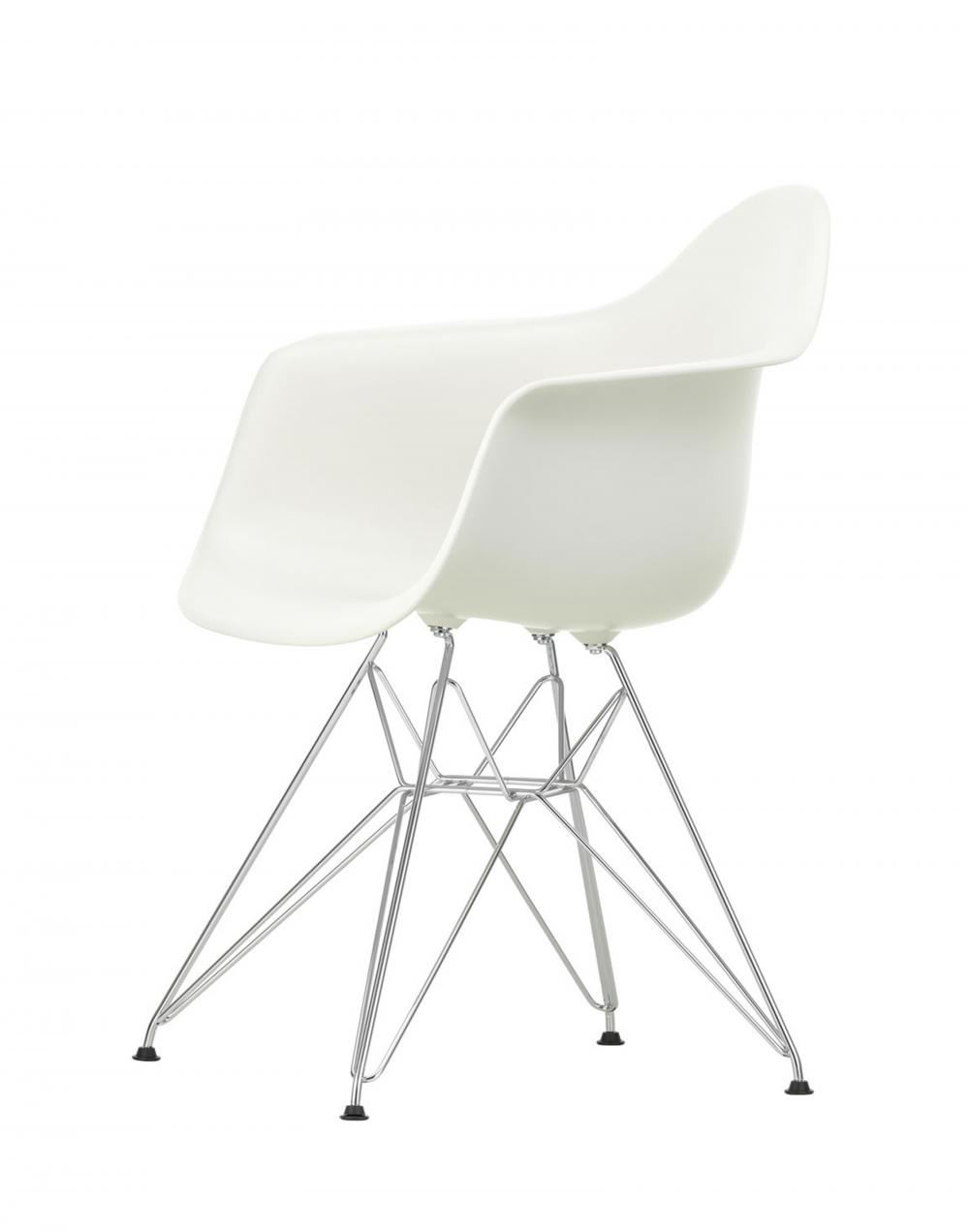 Eames Dar Plastic Armchair White Light Grey