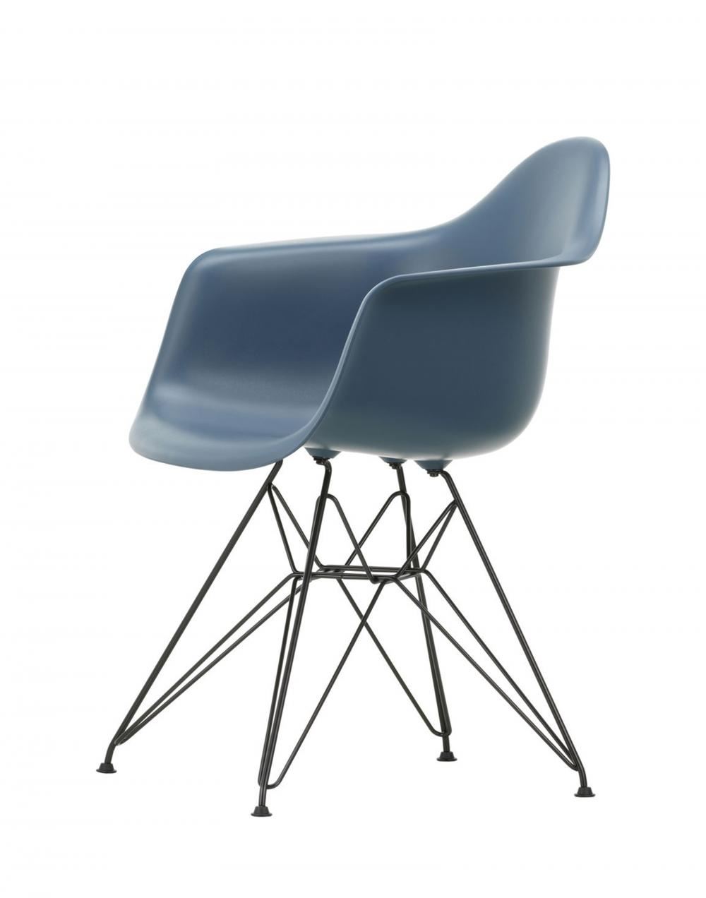 Eames Dar Plastic Armchair Black Sea Blue