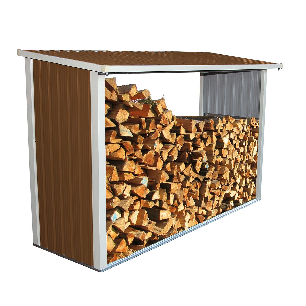 Charles Bentley Metal Log Wood Store Shed 8x3ft