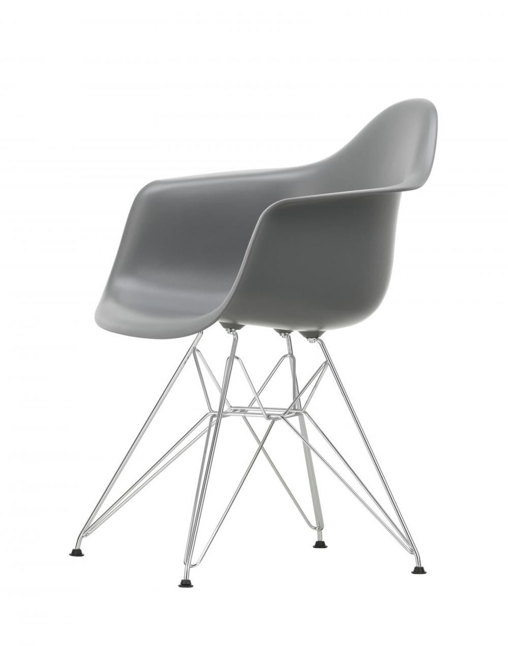 Eames Dar Plastic Armchair Chrome Granite