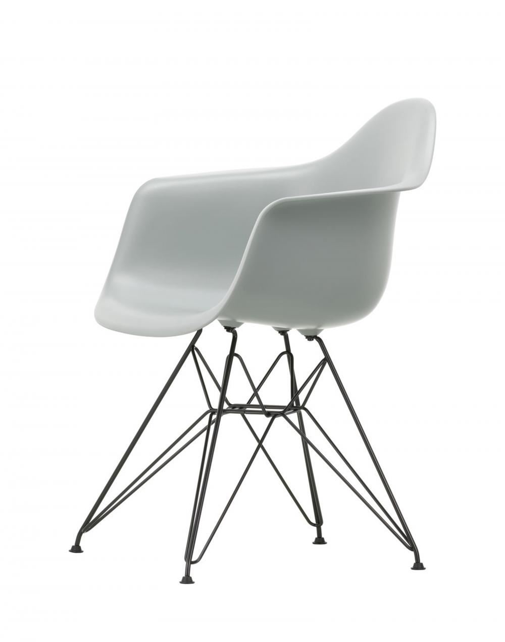 Eames Dar Plastic Armchair Black Light Grey