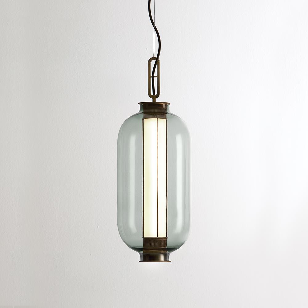 Parachilna Bai Ba Ba Pendant Bronze With Grey Glass Designer Pendant Lighting