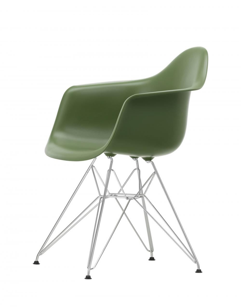 Eames Dar Plastic Armchair Chrome Forest