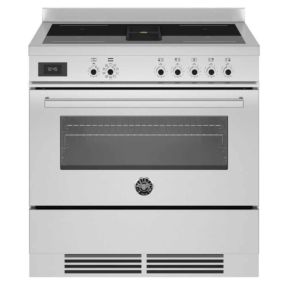 Bertazzoni Proch94i1ext 90cm Professional Airtec Induction Range Cooker With Integrated Extraction 8211 Stainless Steel