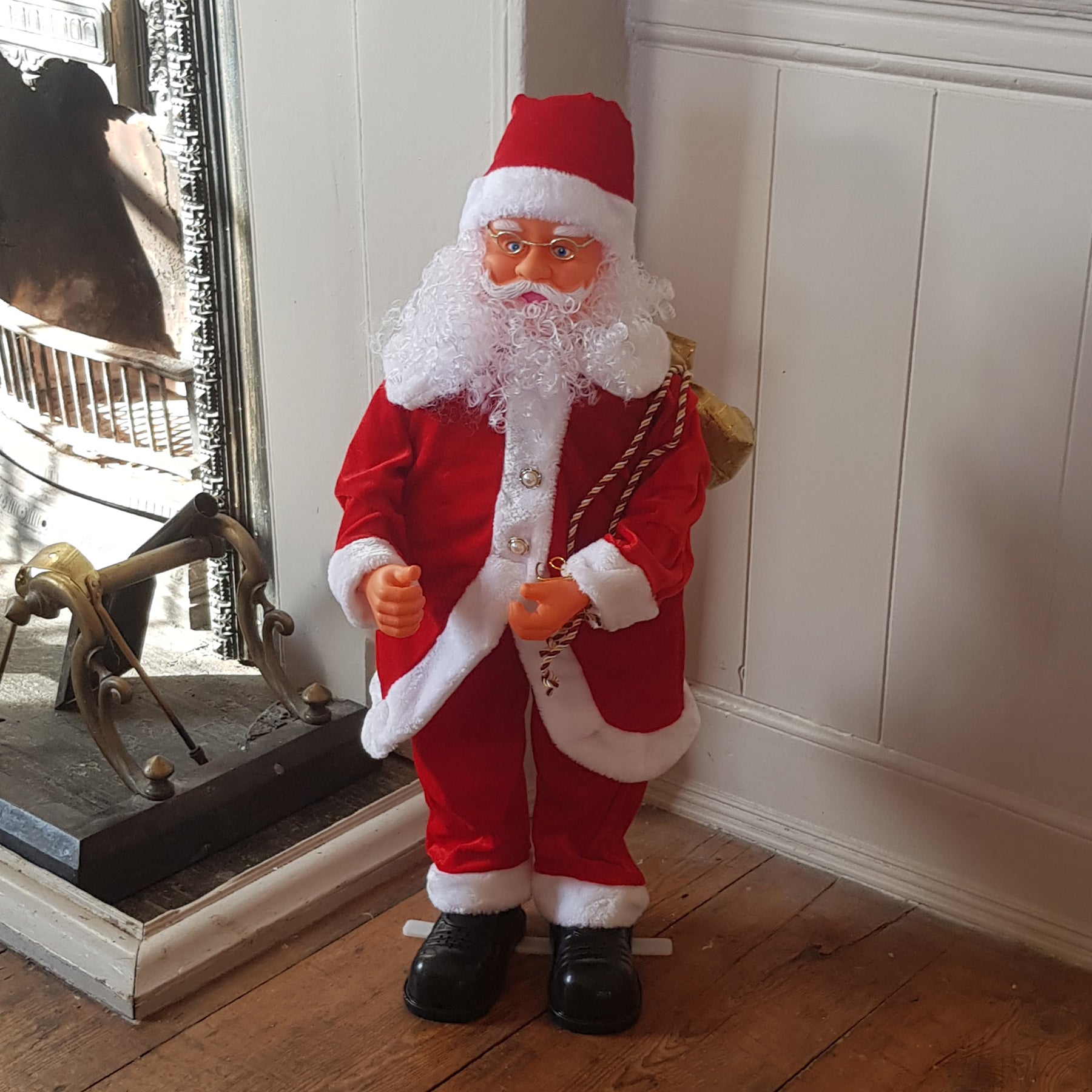 2.3ft (70cm) Traditional Musical Animated Standing Santa Father Christmas Figure
