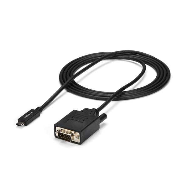 Startech.Com 6Ft/2M Usb C To Vga Cable - 1920X1200/1080P Usb Type C To Vga Video Active Adapter Cable - Thunderbolt 3 Compatible - Laptop To Vga Monitor/Projector - Dp Alt Mode Hbr2