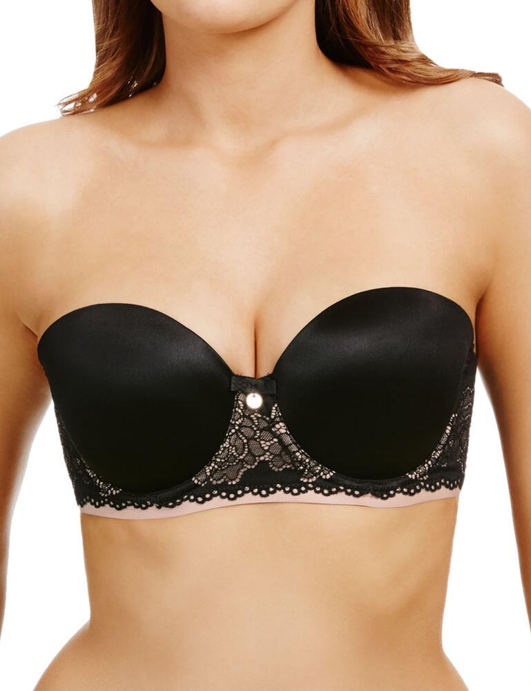 This curvy strapless bra is from the Beauty Form range by Berlei. Designed with super soft peachy cup lining and deliciously silky microfibre makes this bra a dream! Side bone offers great support whilst silicon elastic offers a better hold. A small Berlei medallion on the centre completes this bra. Stunning and elegant lace detail make this bra eye-catching. Underwired cups offer extra support. This bra is truly beautiful. Pair with matching coordinates from the Beauty Form range to complete this look.  Stunning and elegant Truly beautiful Curvy strapless bra Super soft lining Silky microfibre Side bone Great support and hold Berlei medallion detail Matching coordinates available Composition:- 70% Polyamide &pipe; 15% Polyester &pipe; 15% Elastane Listed in UK Sizes  43115-78898-1054123 B5062  Strapless bra