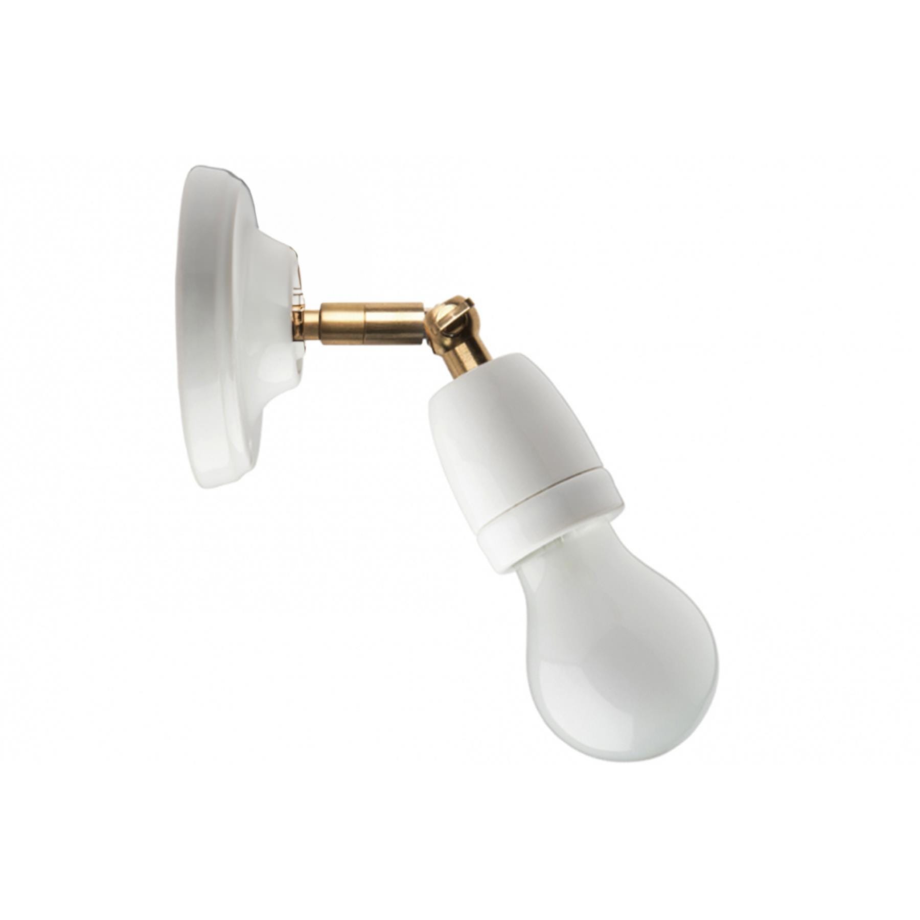 Zangra Pure Porcelain Adjustable Wall Light White And Brass Wall Lighting