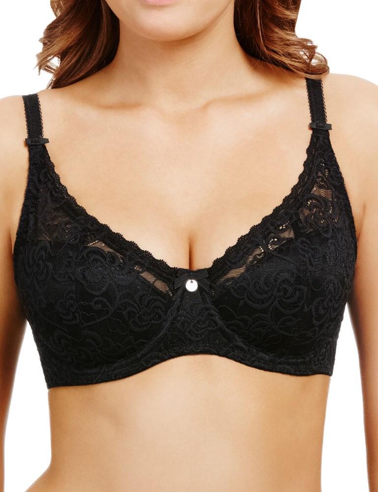 This lace padded bra from the Heaven range by Berlei is designed to fit women of all shapes and sizes. Designed to be feminine, lacy, supportive and comfortable all in one! Created in a super soft textured elegant lace. Lightly padded cups offer a beautiful shape and extra comfort whilst underwired cups offer extra support. The adjustable straps give you a personal fit. This bra is truly stunning and feminine. A small Berlei medallion detail finishes the bra. Pair with matching coordinates from the Heaven range to complete this look.  Feminine and lacy Supportive and comfortable Super soft textured lace Lightly padded cups Underwired cups Adjustable straps Stunning and feminine Berlei medallion detail Matching coordinates available Composition:- 73% Polyamide &pipe; 16% Polyester &pipe; 11% Elastane Listed in UK Sizes  43123-78924-1053267 B5045  Padded Bra