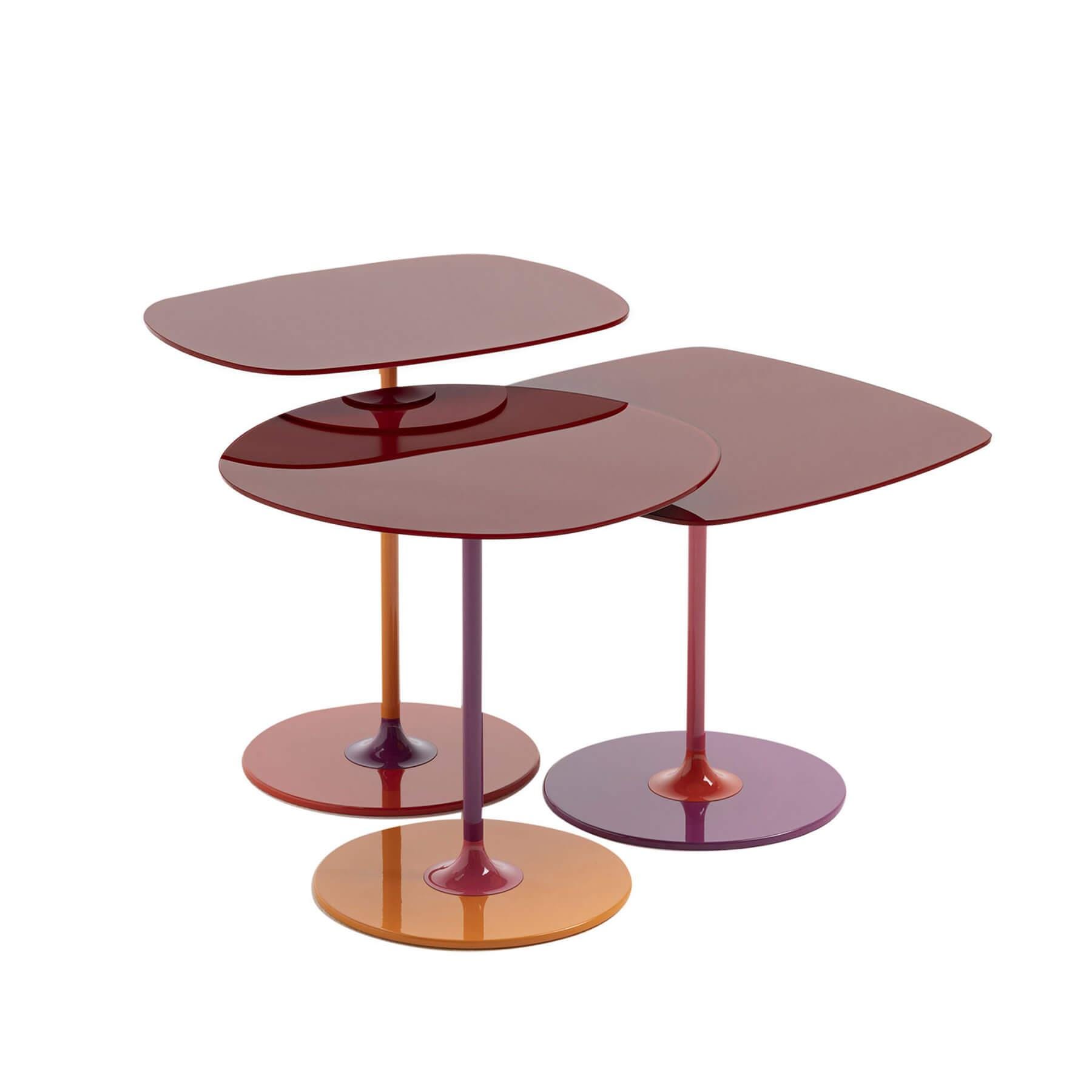 Kartell Thierry Side Table Collection Bordeaux Red Designer Furniture From Holloways Of Ludlow
