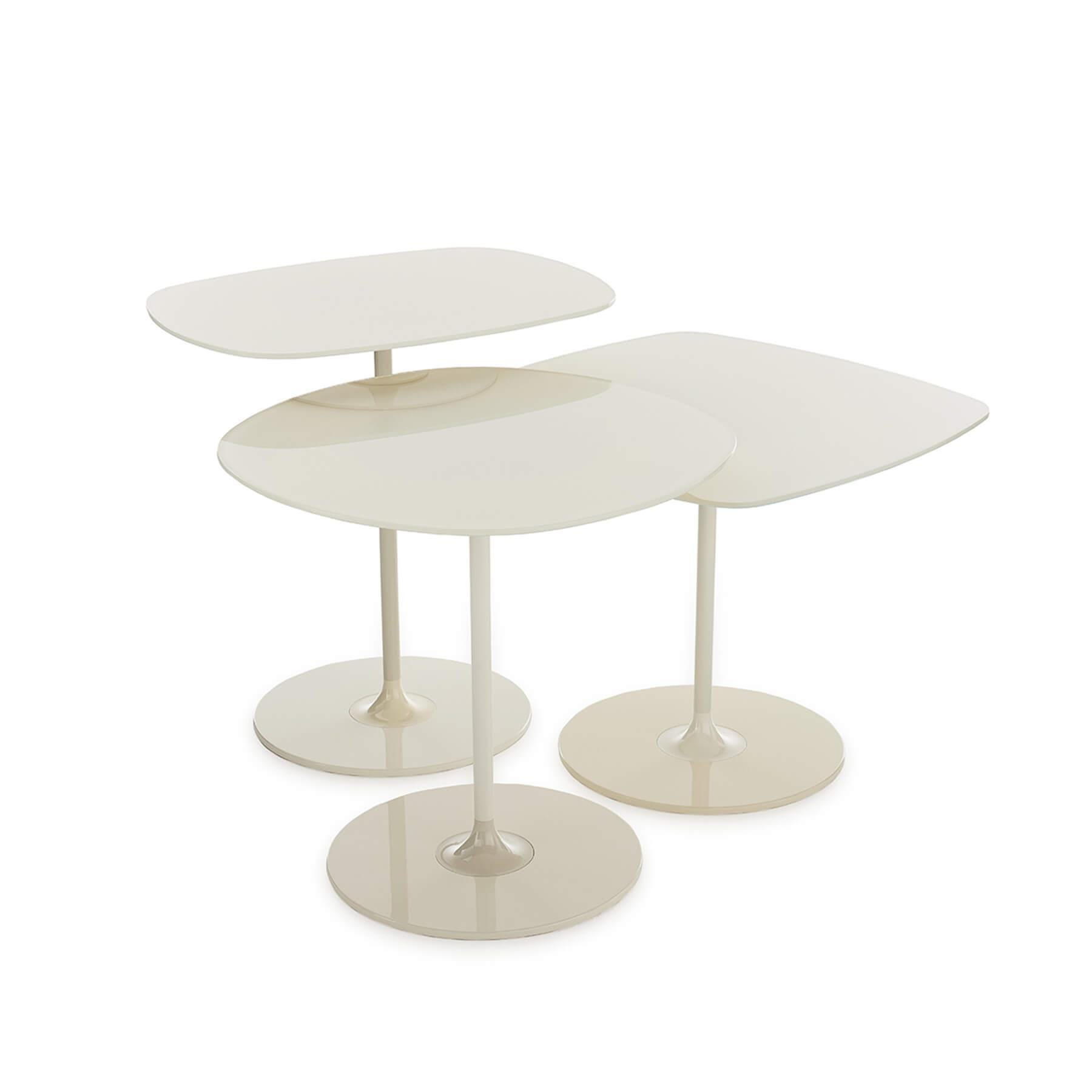 Kartell Thierry Side Table Collection Warm Beige White Cream Designer Furniture From Holloways Of Ludlow