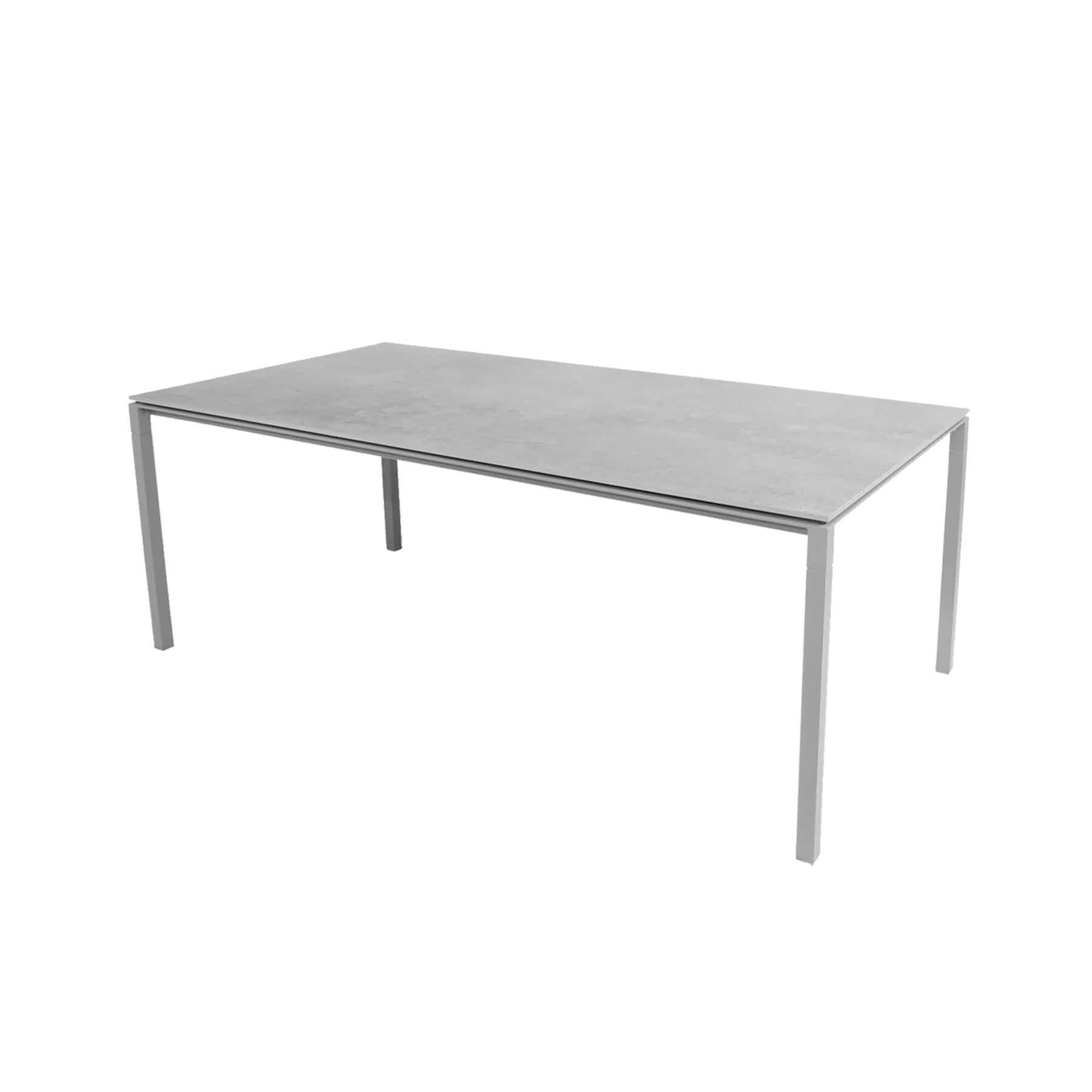 Caneline Pure Outdoor Dining Table Large Ceramic Fossil Grey Top Light Grey Legs