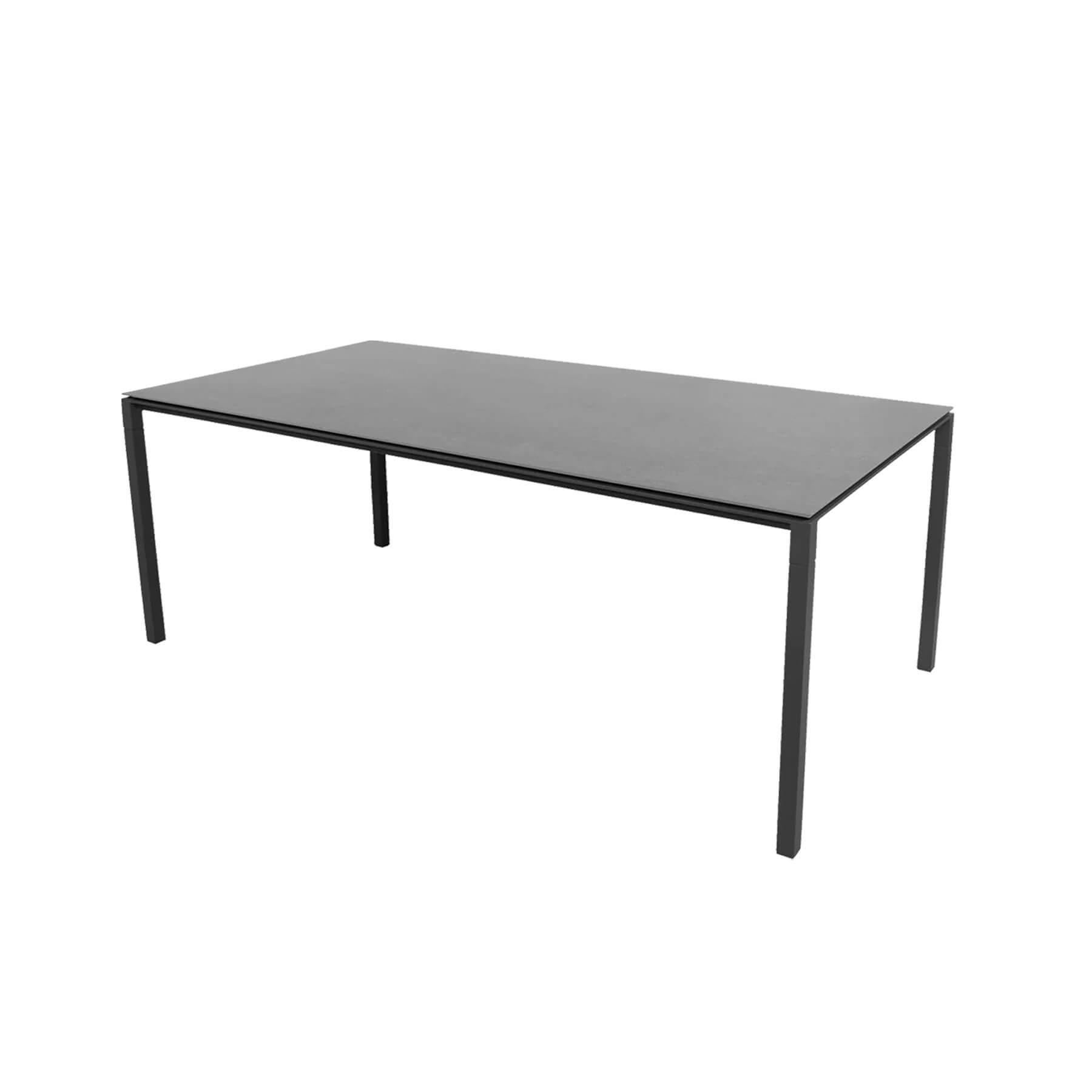 Caneline Pure Outdoor Dining Table Large Ceramic Basalt Top Lava Grey Legs