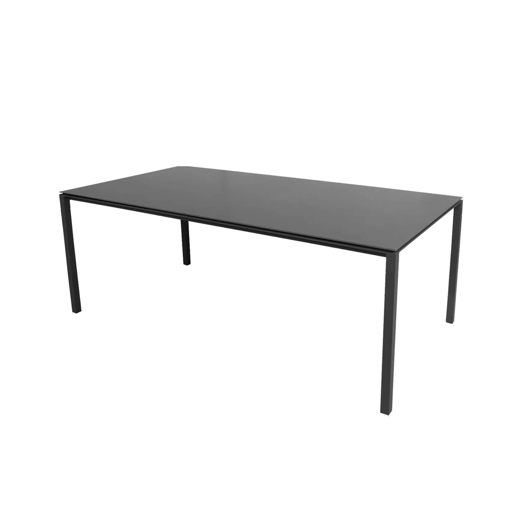Caneline Pure Outdoor Dining Table Large Ceramic Nero Top Lava Grey Legs