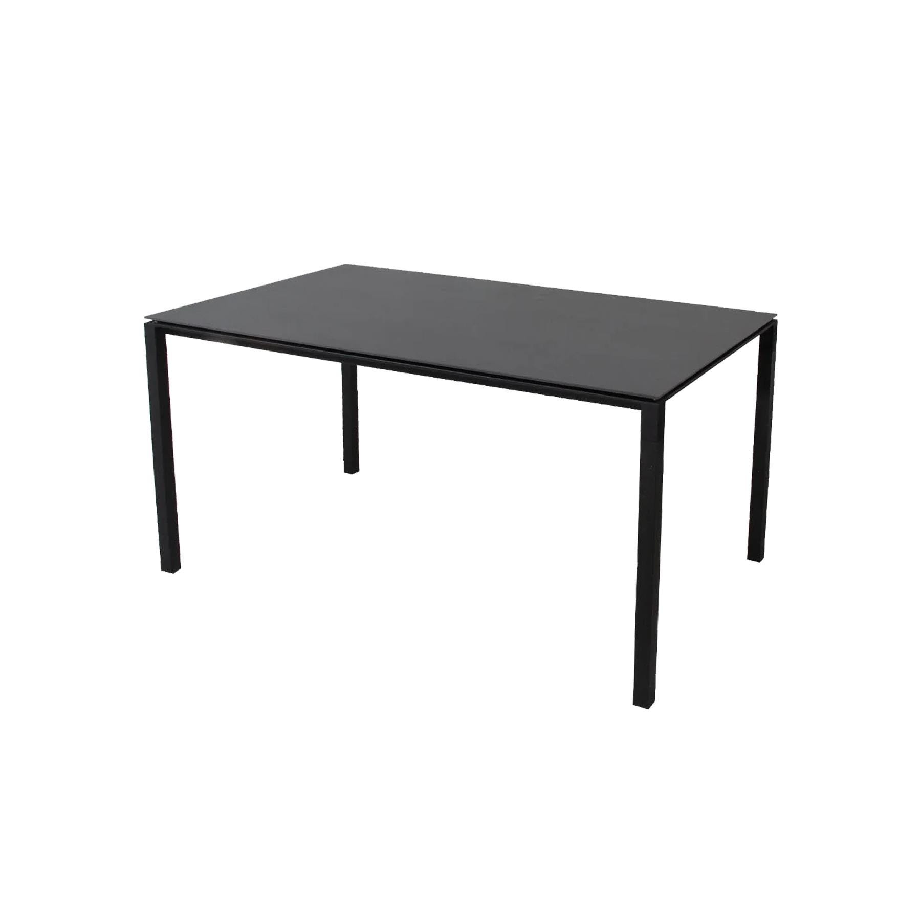 Caneline Pure Outdoor Dining Table Medium Ceramic Nero Top Lava Grey Legs