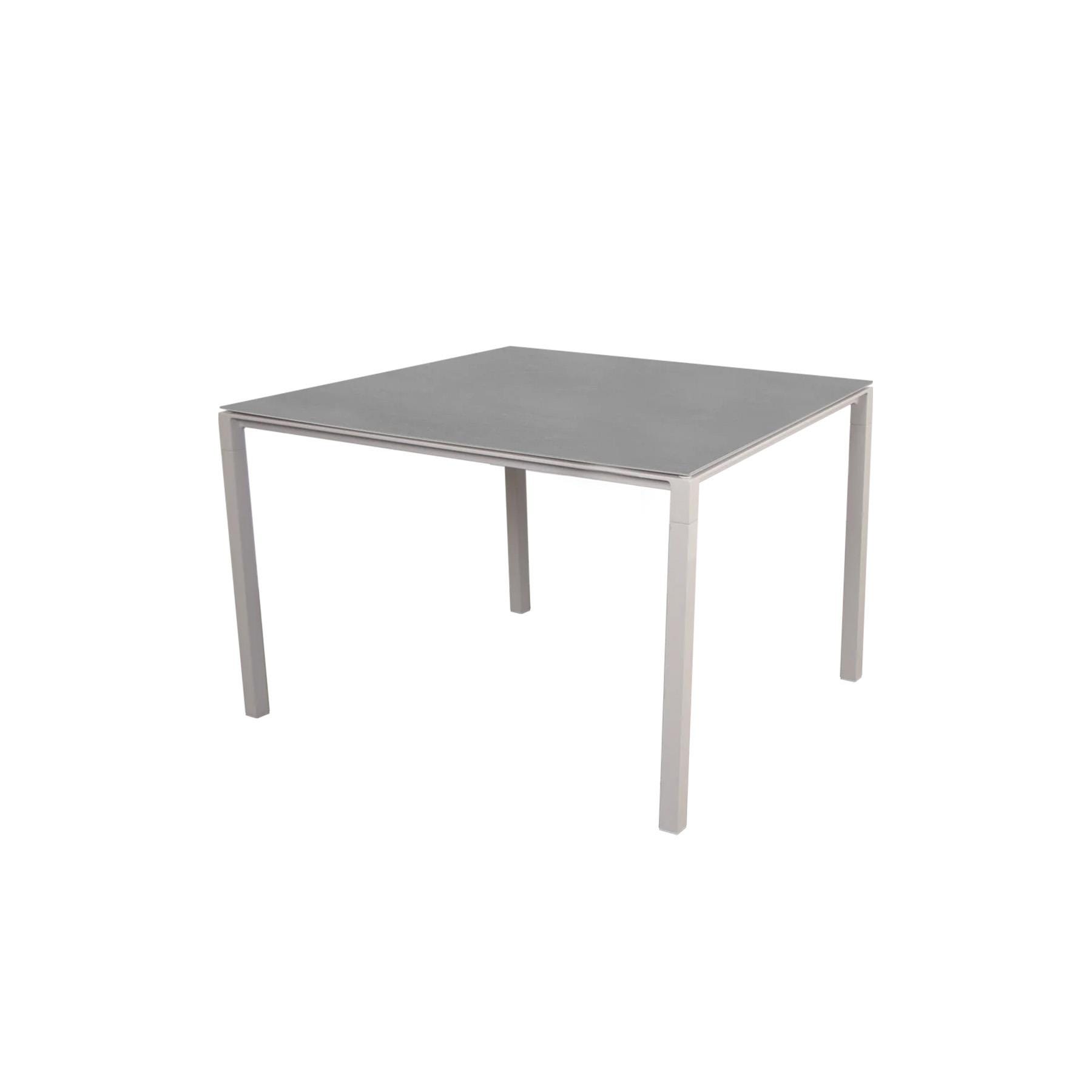 Caneline Pure Outdoor Dining Table Small Ceramic Basalt Top Sand Legs Grey