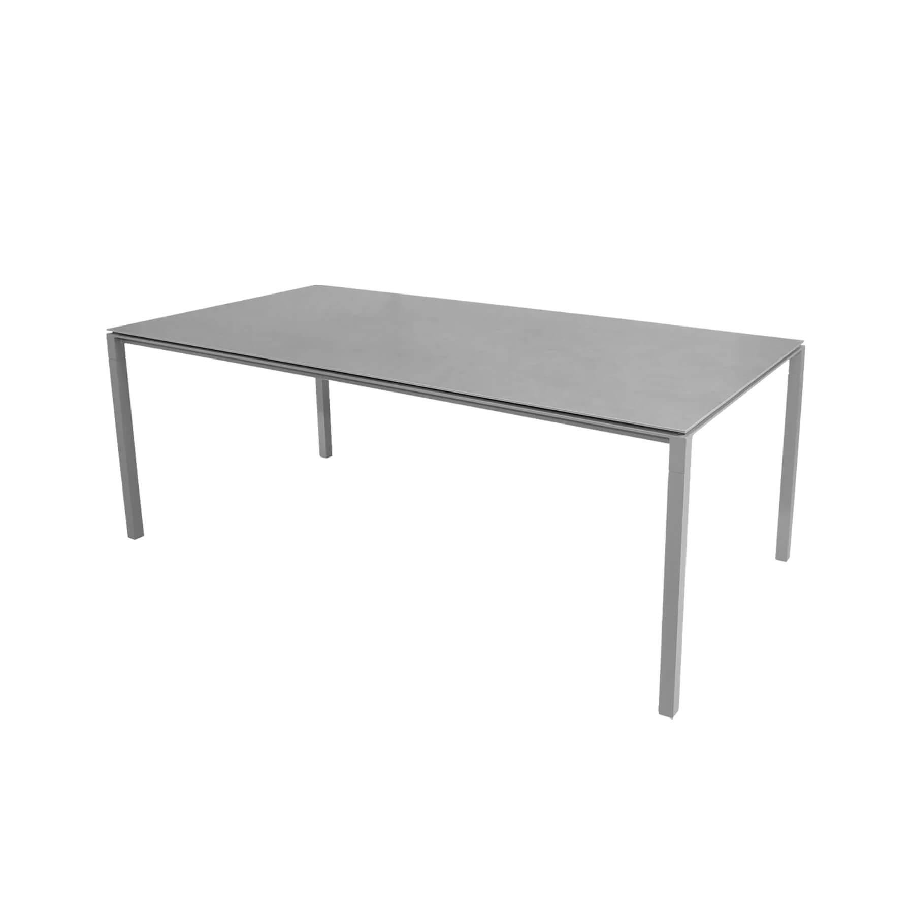 Caneline Pure Outdoor Dining Table Large Ceramic Concrete Grey Top Light Grey Legs