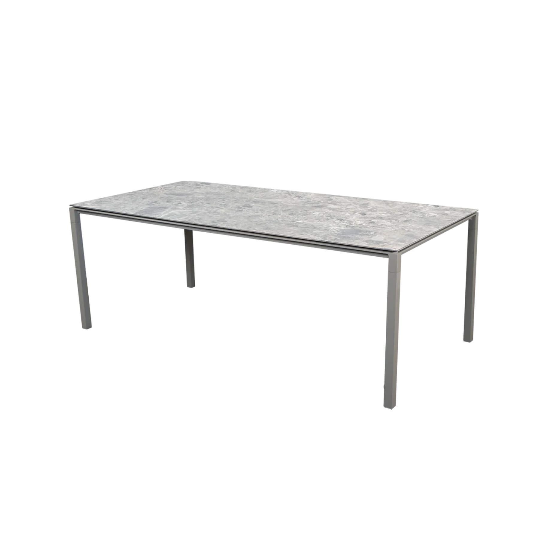 Caneline Pure Outdoor Dining Table Large Ceramic Multi Colour Top Taupe Legs