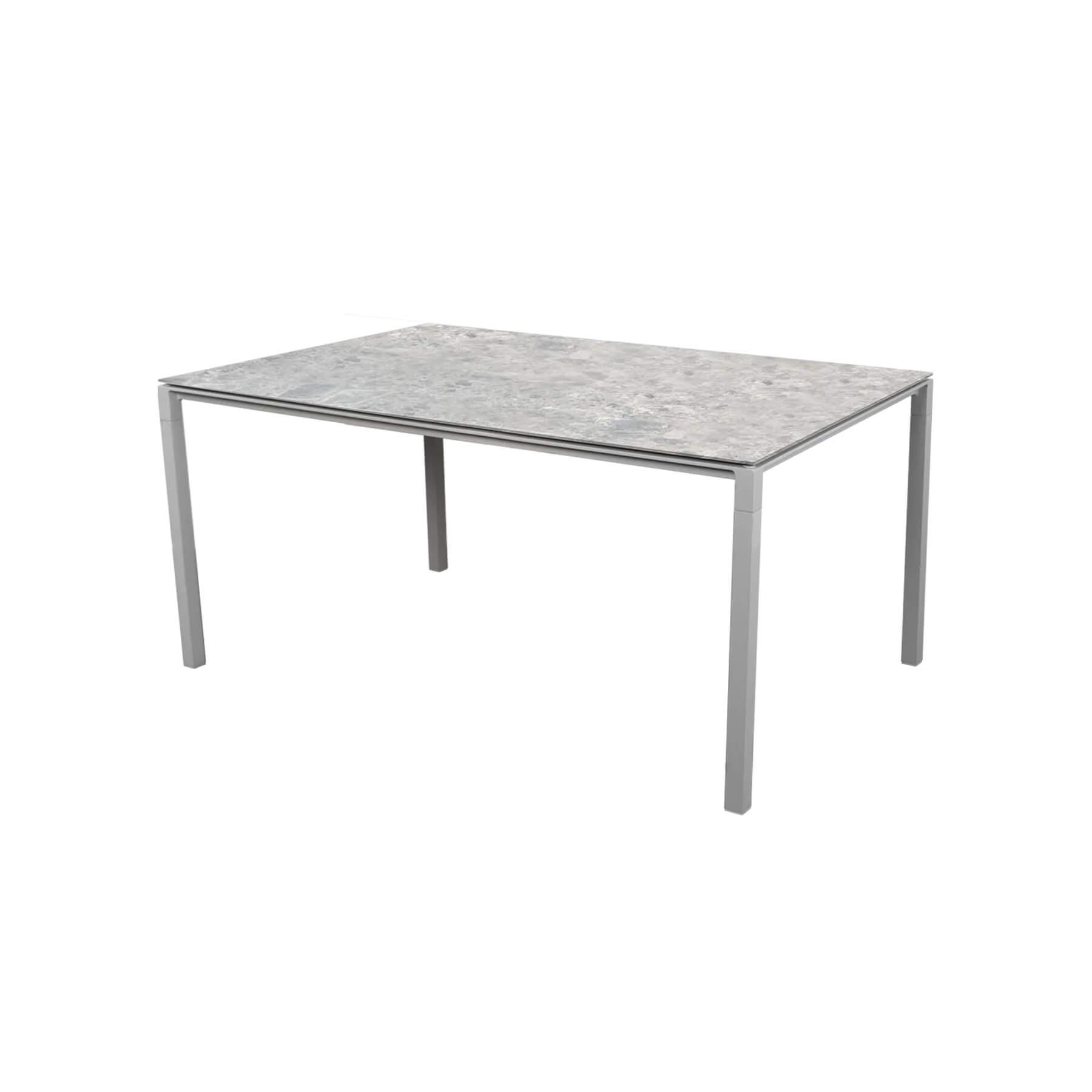 Caneline Pure Outdoor Dining Table Medium Ceramic Multi Colour Top Light Grey Legs