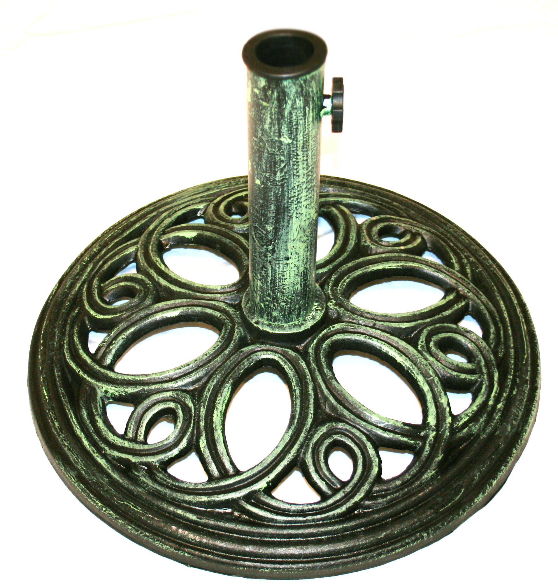 Charles Bentley Garden 12kg Cast Iron Round Umbrella Base Green