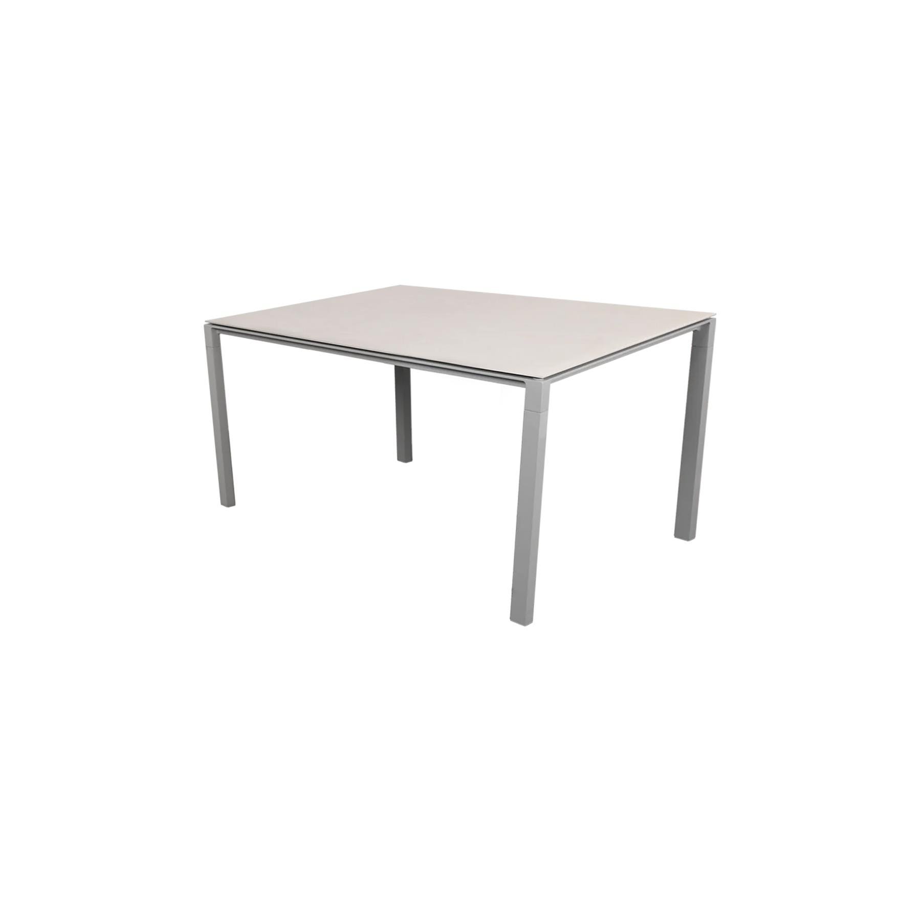 Caneline Pure Outdoor Dining Table Small Ceramic Nero Top Light Grey Legs