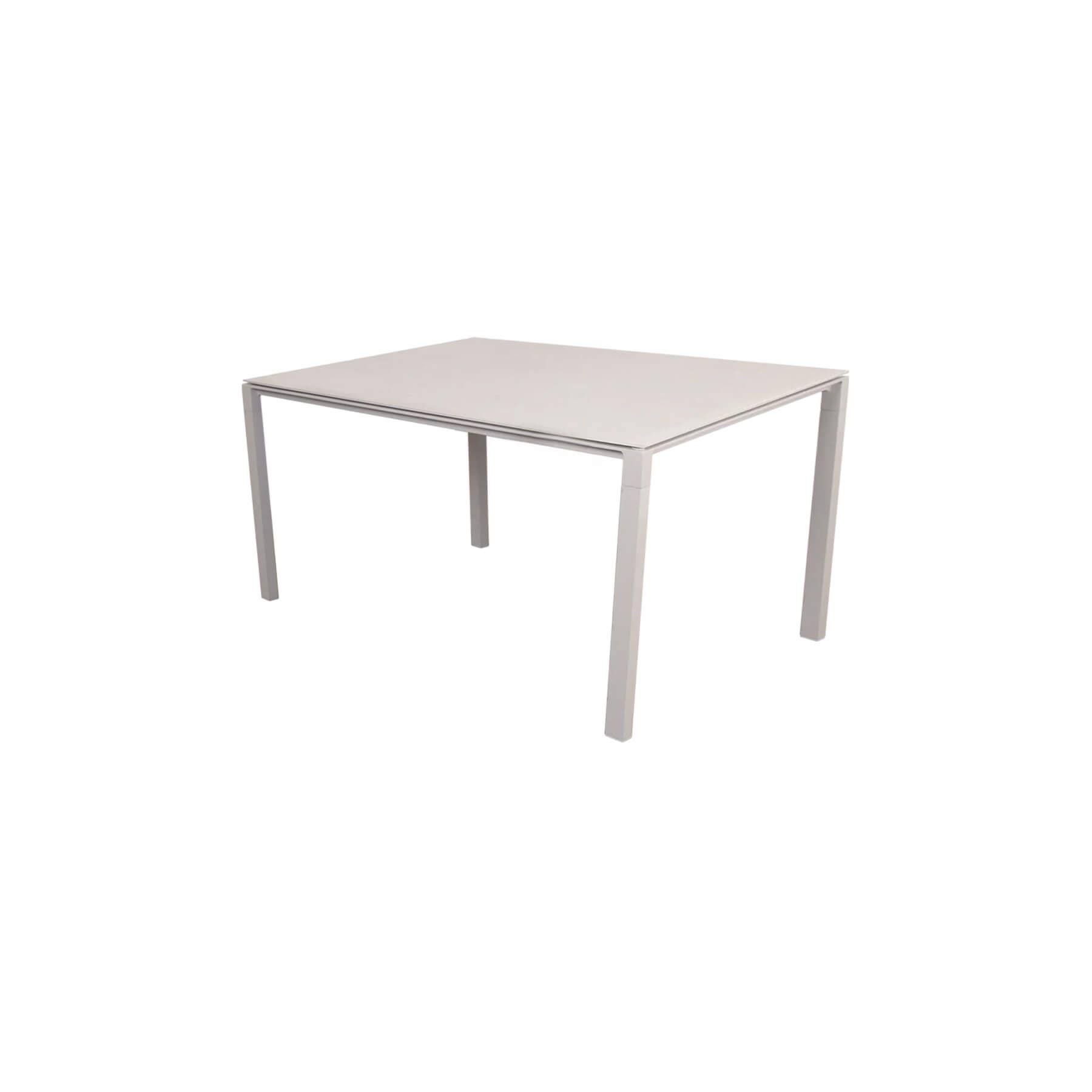 Caneline Pure Outdoor Dining Table Small Ceramic Toscana Sand Top Sand Legs Grey