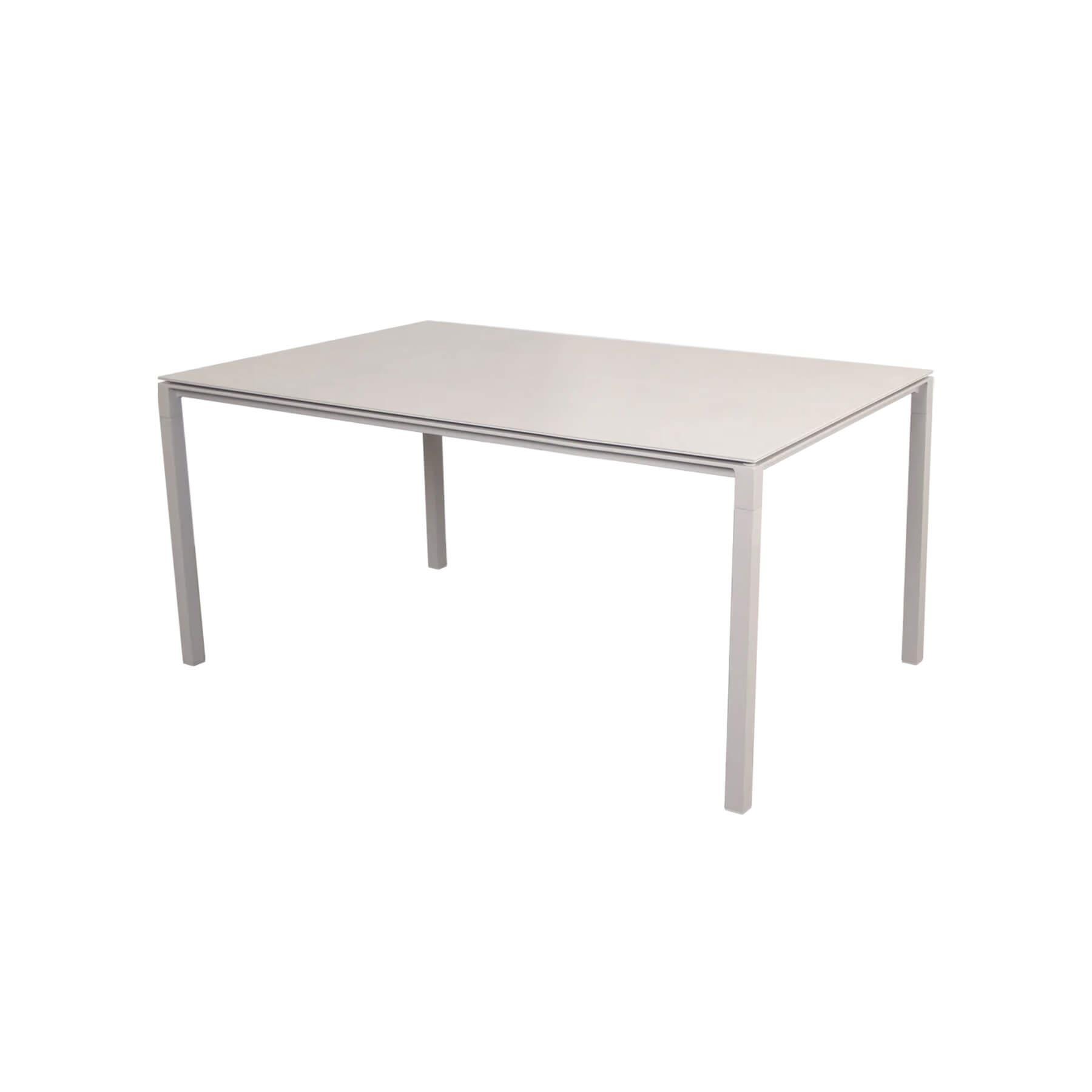 Caneline Pure Outdoor Dining Table Medium Ceramic Toscana Sand Top Sand Legs Grey