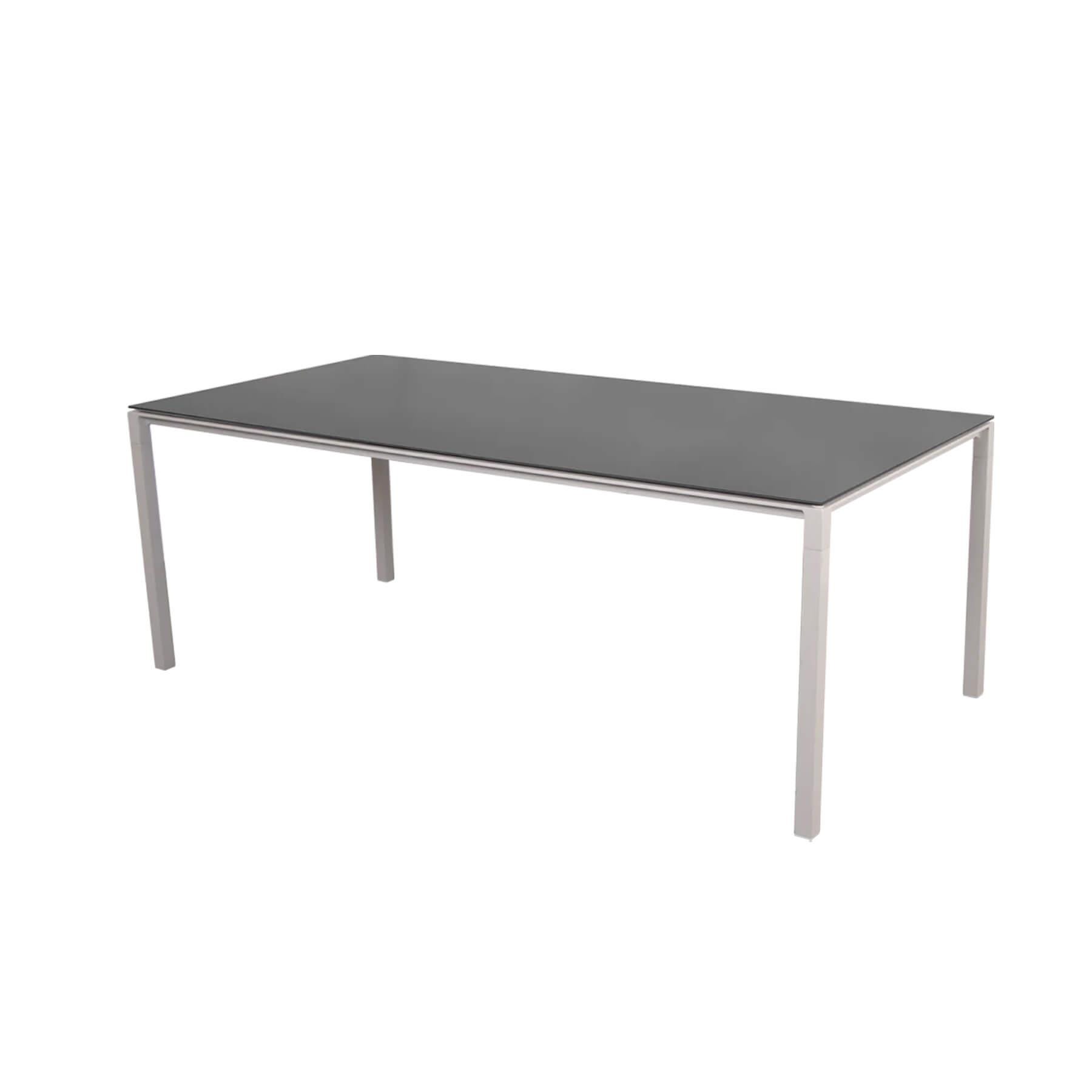 Caneline Pure Outdoor Dining Table Large Ceramic Nero Top Sand Legs Grey