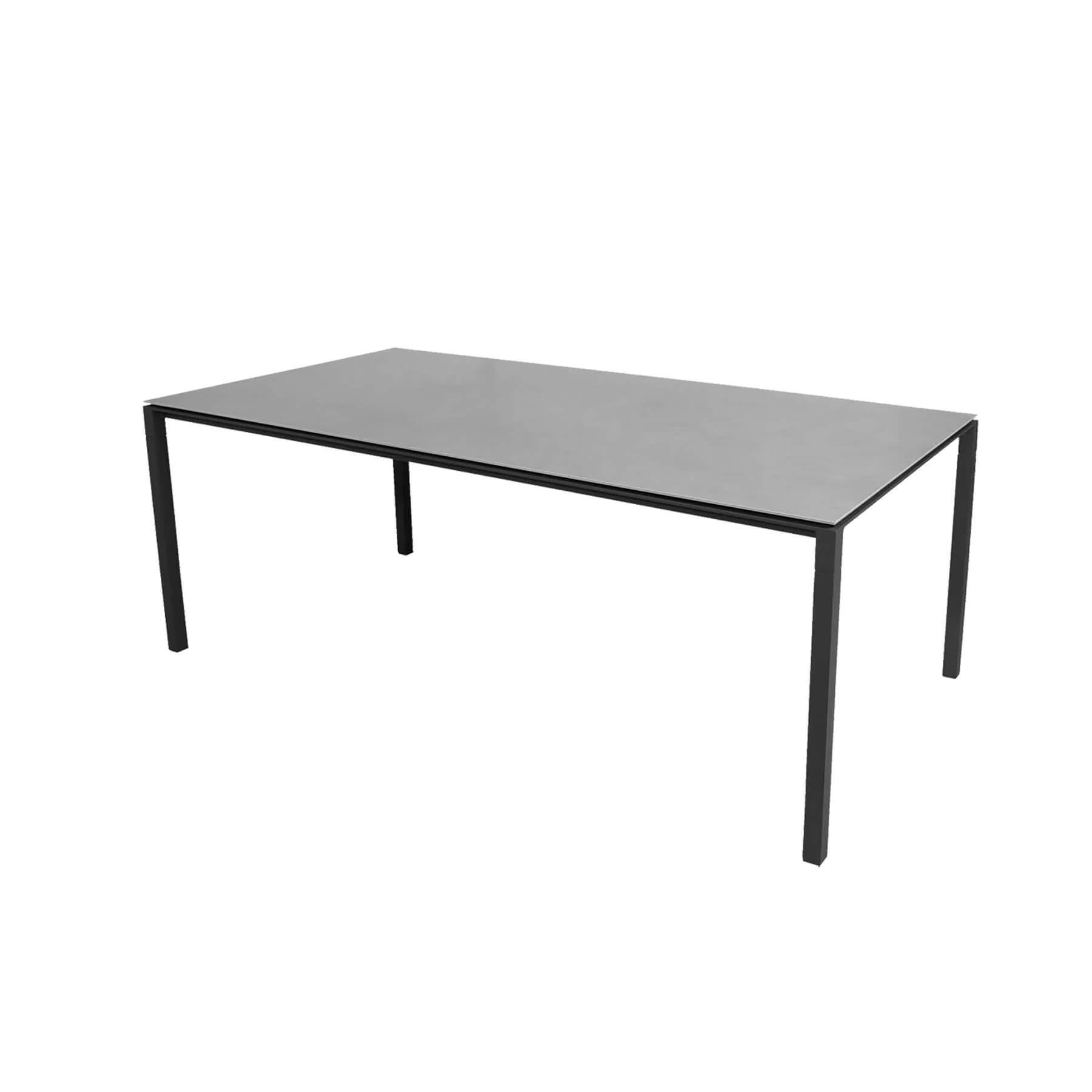 Caneline Pure Outdoor Dining Table Large Ceramic Concrete Grey Top Lava Grey Legs
