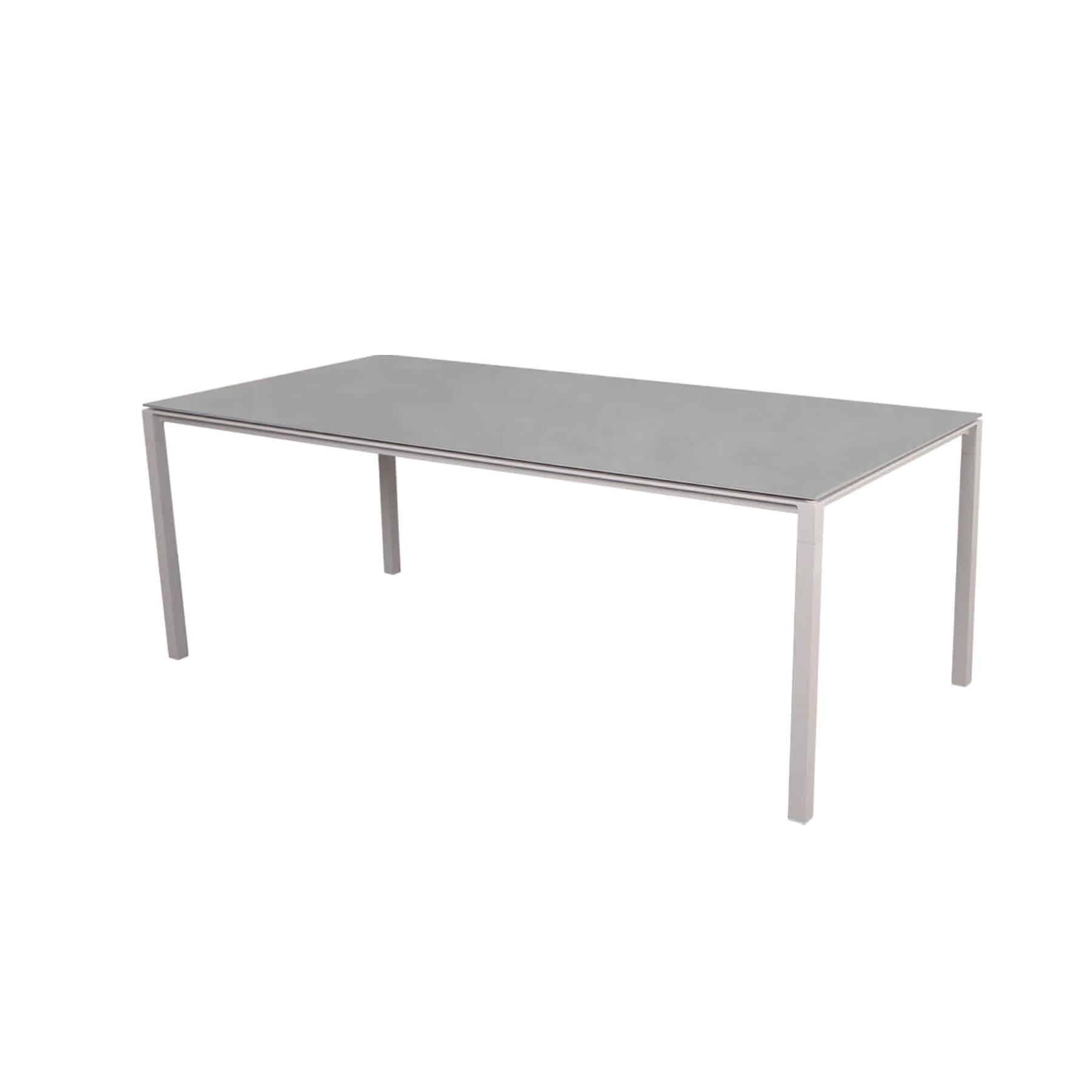 Caneline Pure Outdoor Dining Table Large Ceramic Concrete Grey Top Sand Legs