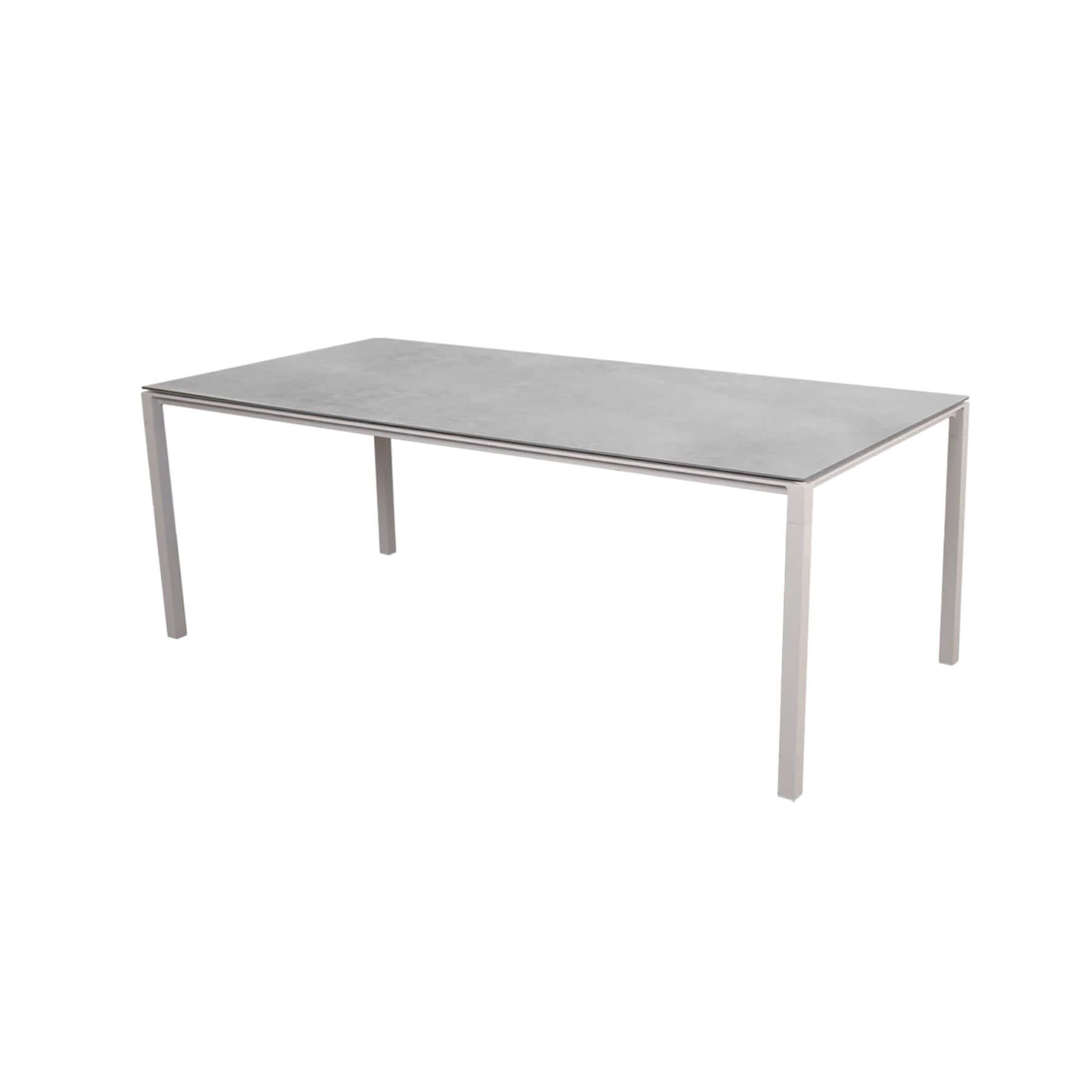 Caneline Pure Outdoor Dining Table Large Ceramic Fossil Grey Top Sand Legs