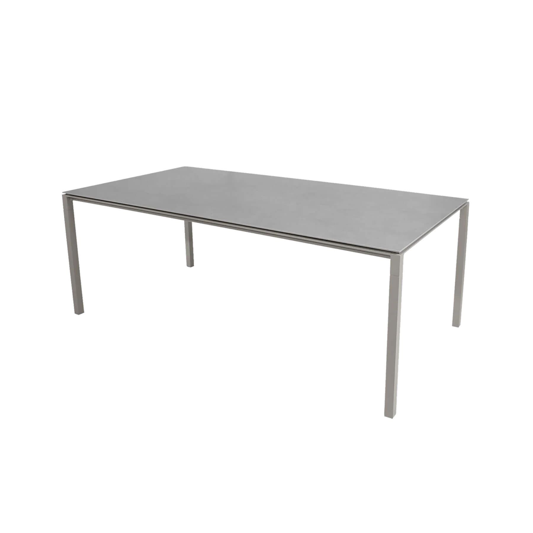 Caneline Pure Outdoor Dining Table Large Ceramic Concrete Grey Top Taupe Legs