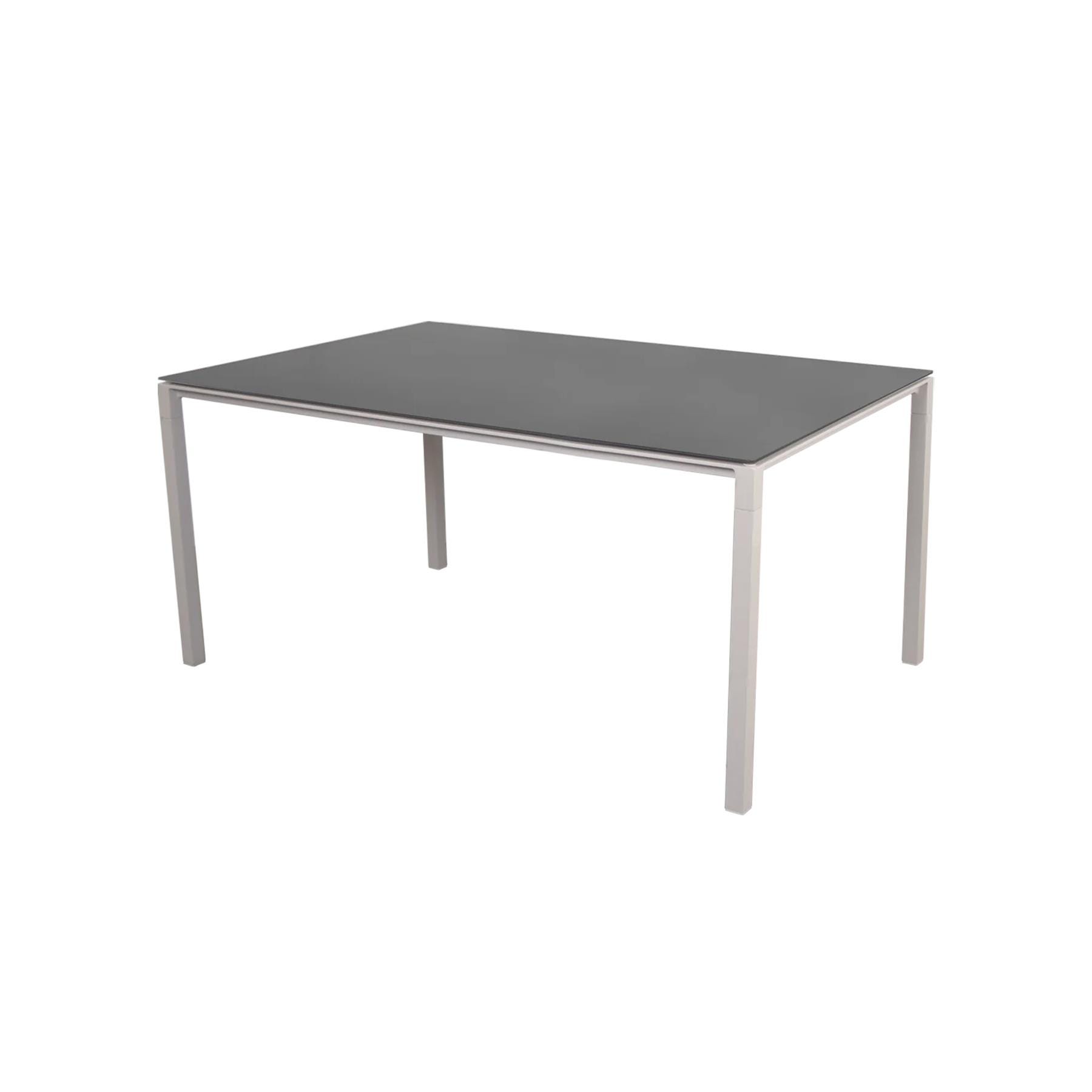 Caneline Pure Outdoor Dining Table Medium Ceramic Nero Top Sand Legs Grey