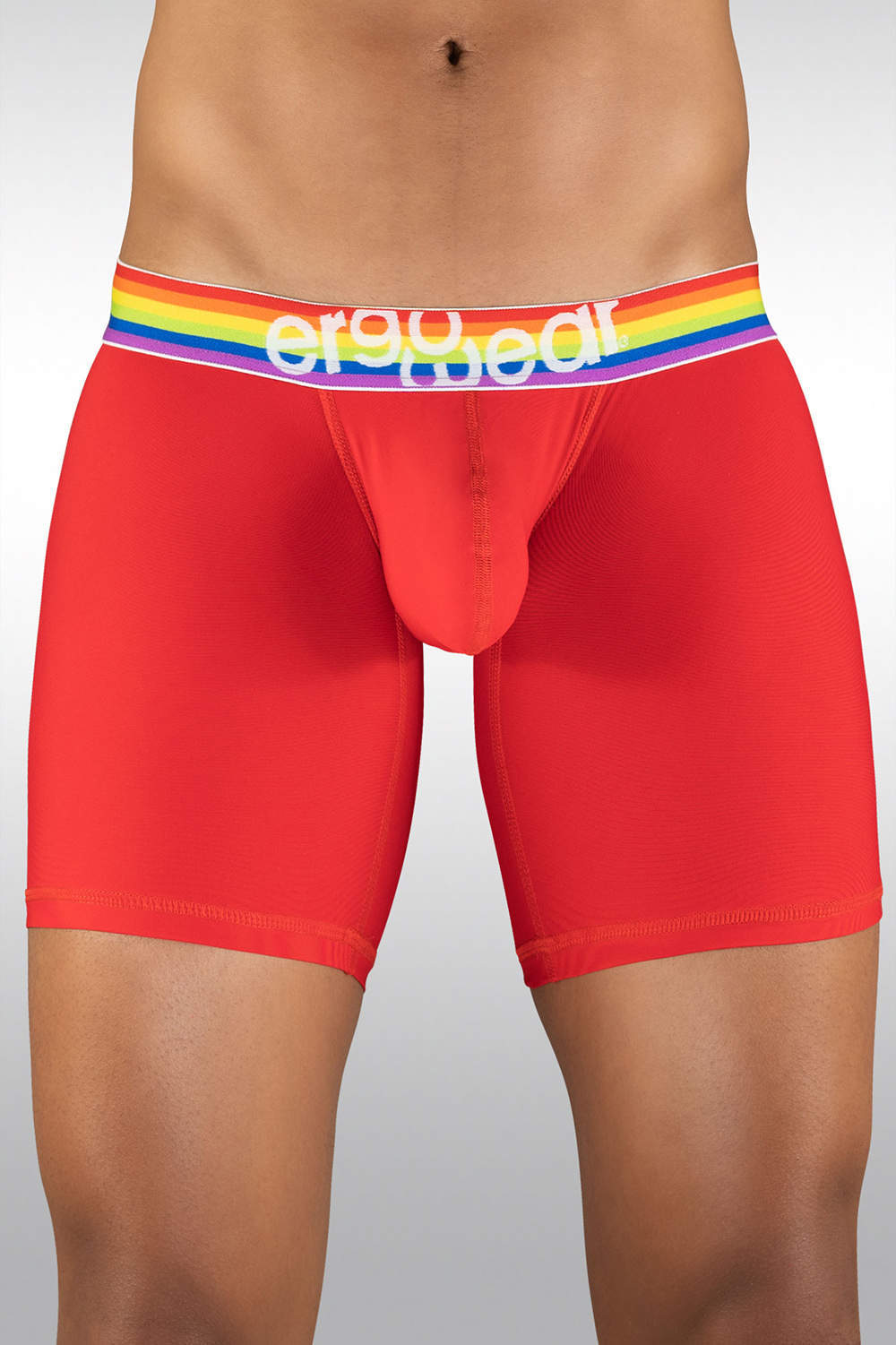 Show off your prowess in Ergowear MAX XV PRIDE Midcut Boxer men's underwear shorts. Shop super enhancing pouch longer leg male trunks online