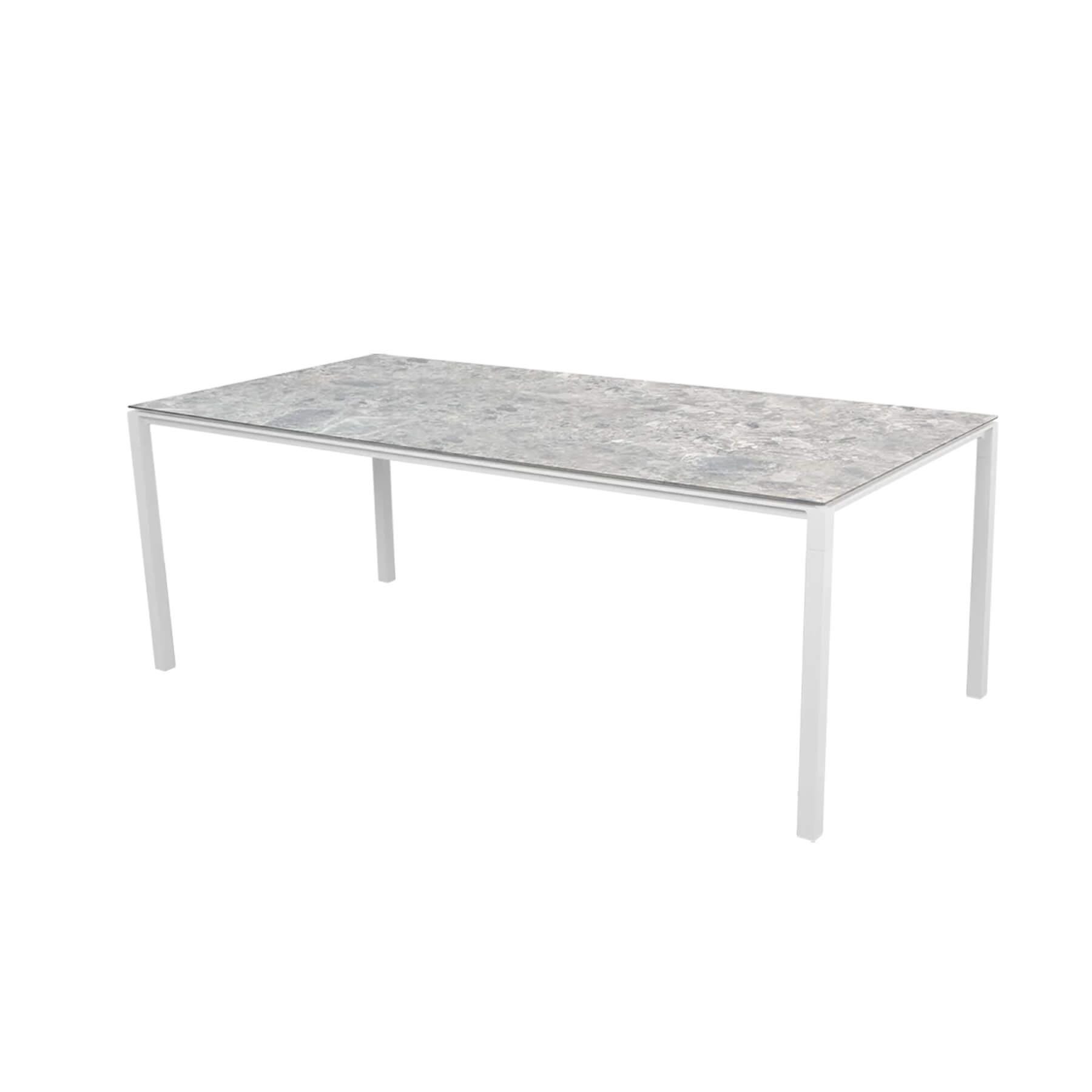 Caneline Pure Outdoor Dining Table Large Ceramic Multi Colour Top White Legs