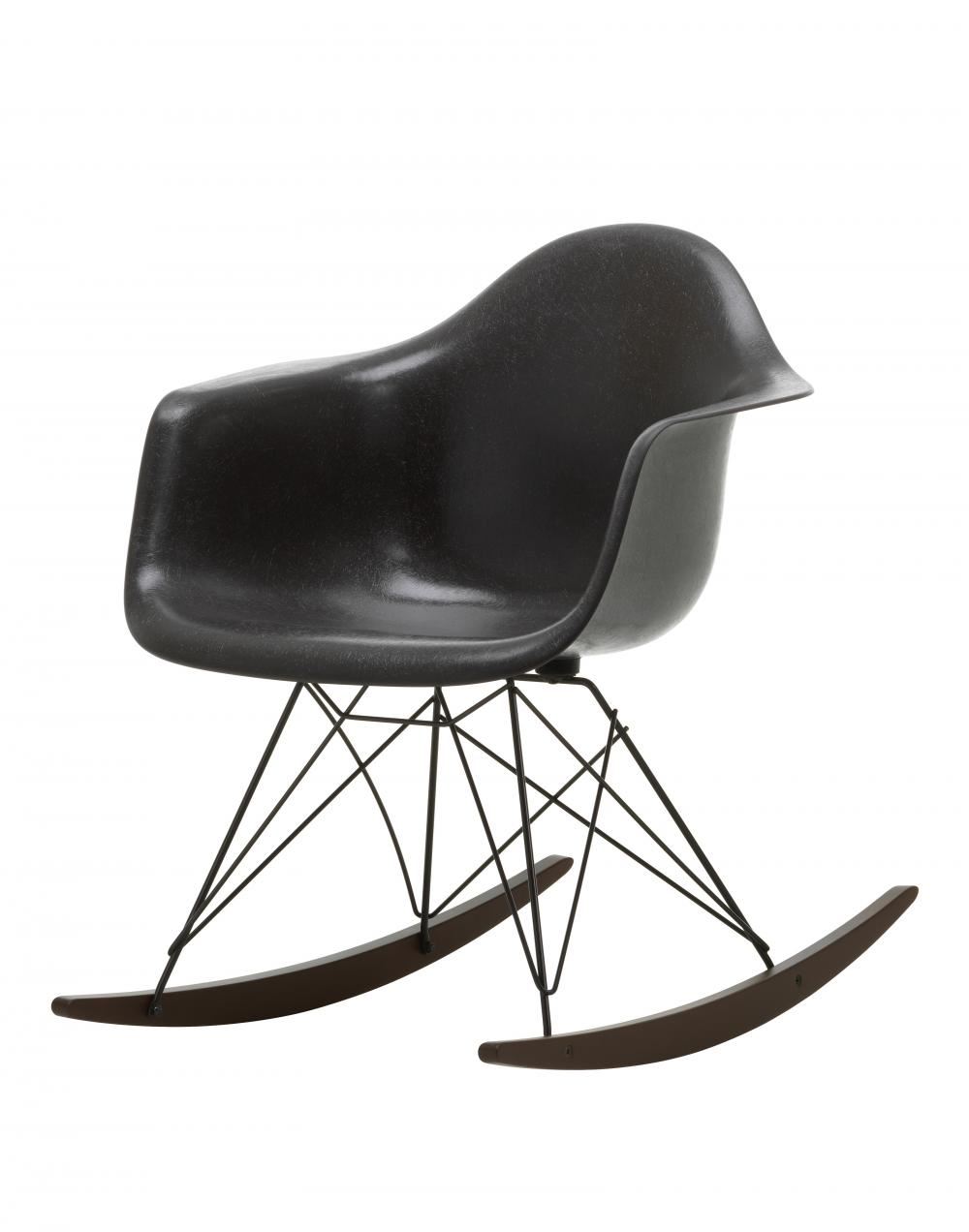 Eames Rar Fibreglass Rocking Chair Black Base Elephant Grey