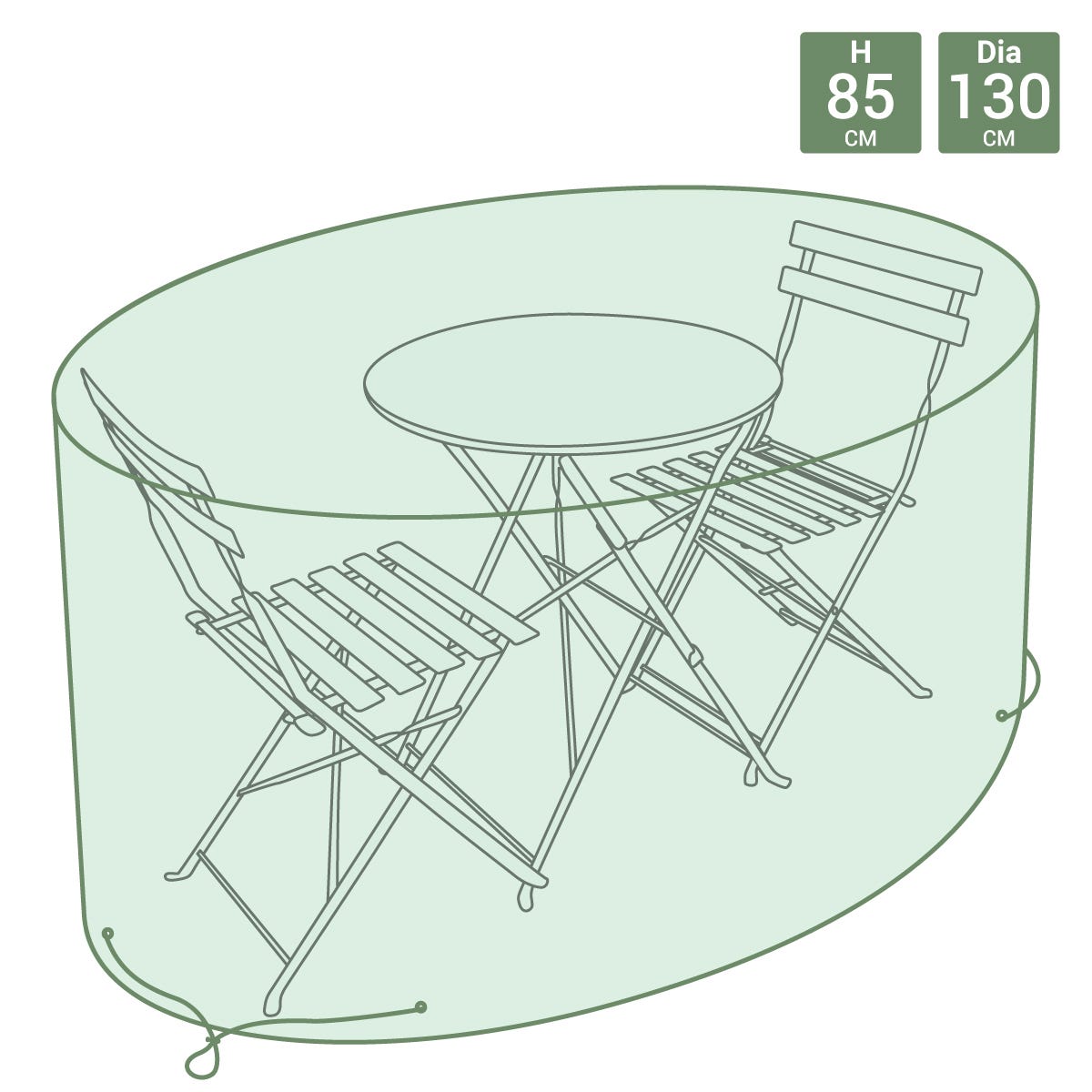 Charles Bentley Small Furniture Coverbistro Set Cover Green