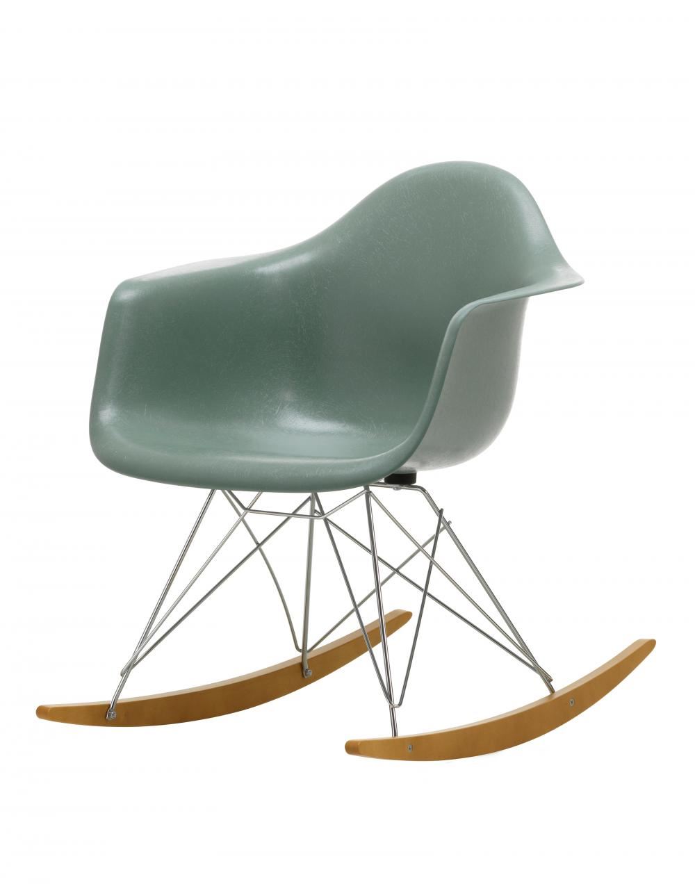 Eames Rar Fibreglass Rocking Chair Chrome Base Sea Foam Green