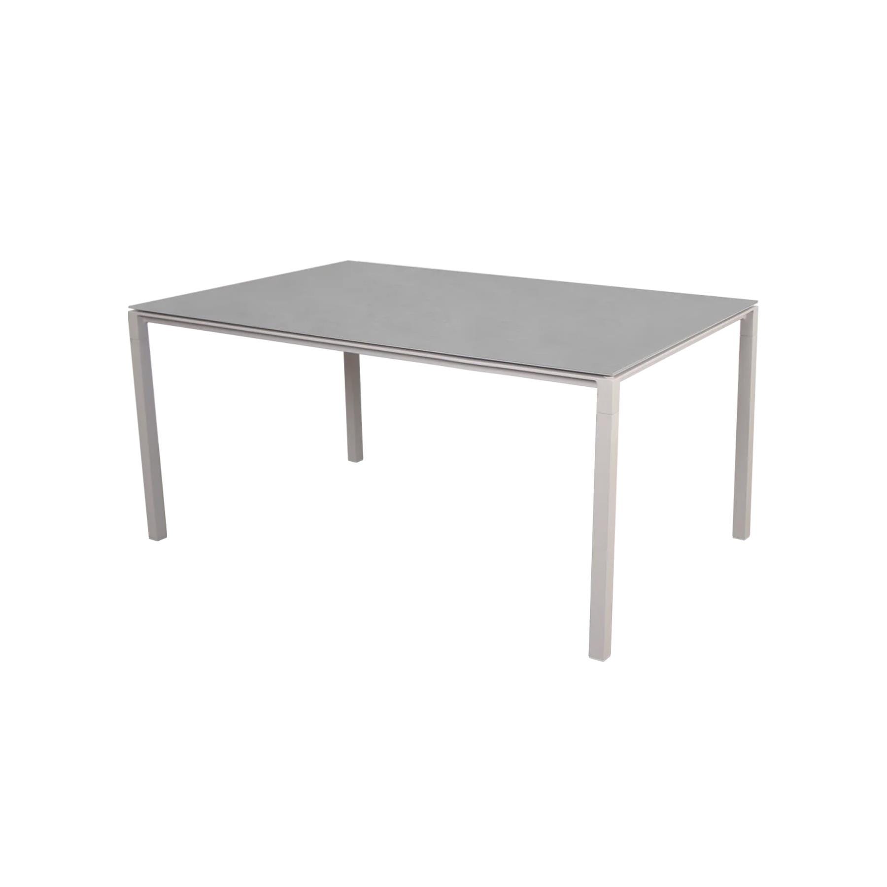 Caneline Pure Outdoor Dining Table Medium Ceramic Concrete Grey Top Sand Legs