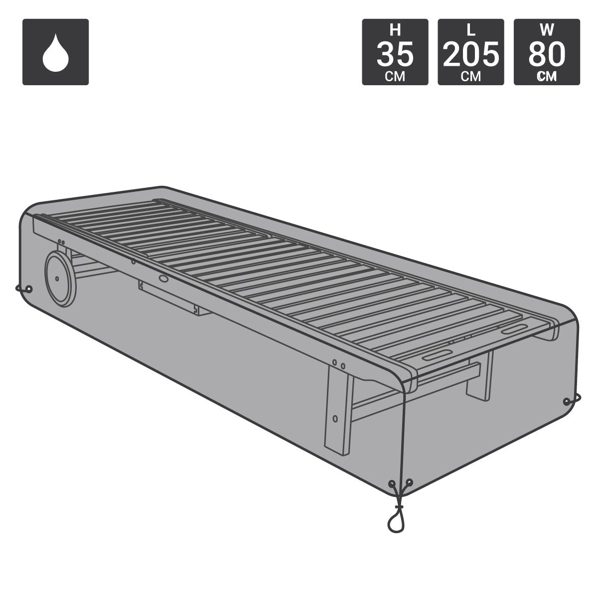 Deluxe Sun Lounger Cover - Black