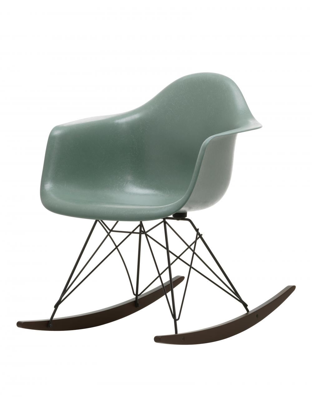 Eames Rar Fibreglass Rocking Chair Black Base Sea Foam Green