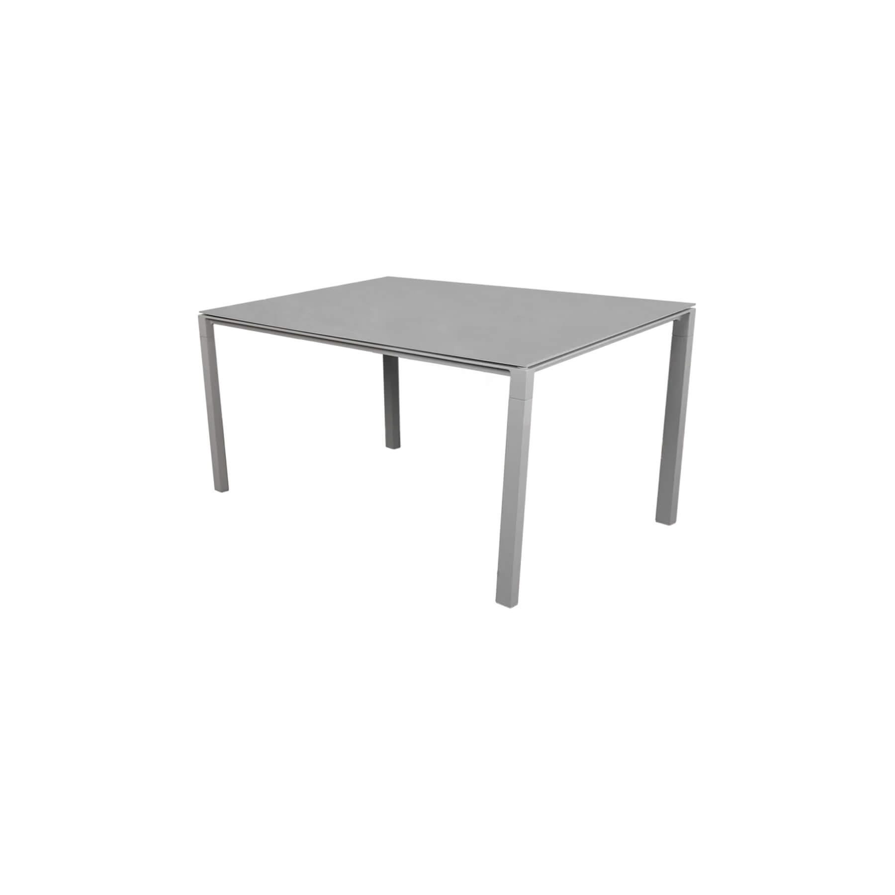 Caneline Pure Outdoor Dining Table Small Ceramic Concrete Grey Top Light Grey Legs