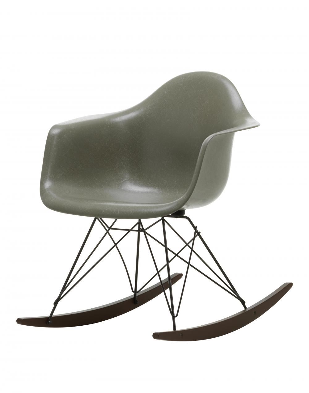 Eames Rar Fibreglass Rocking Chair Black Base Raw Umber