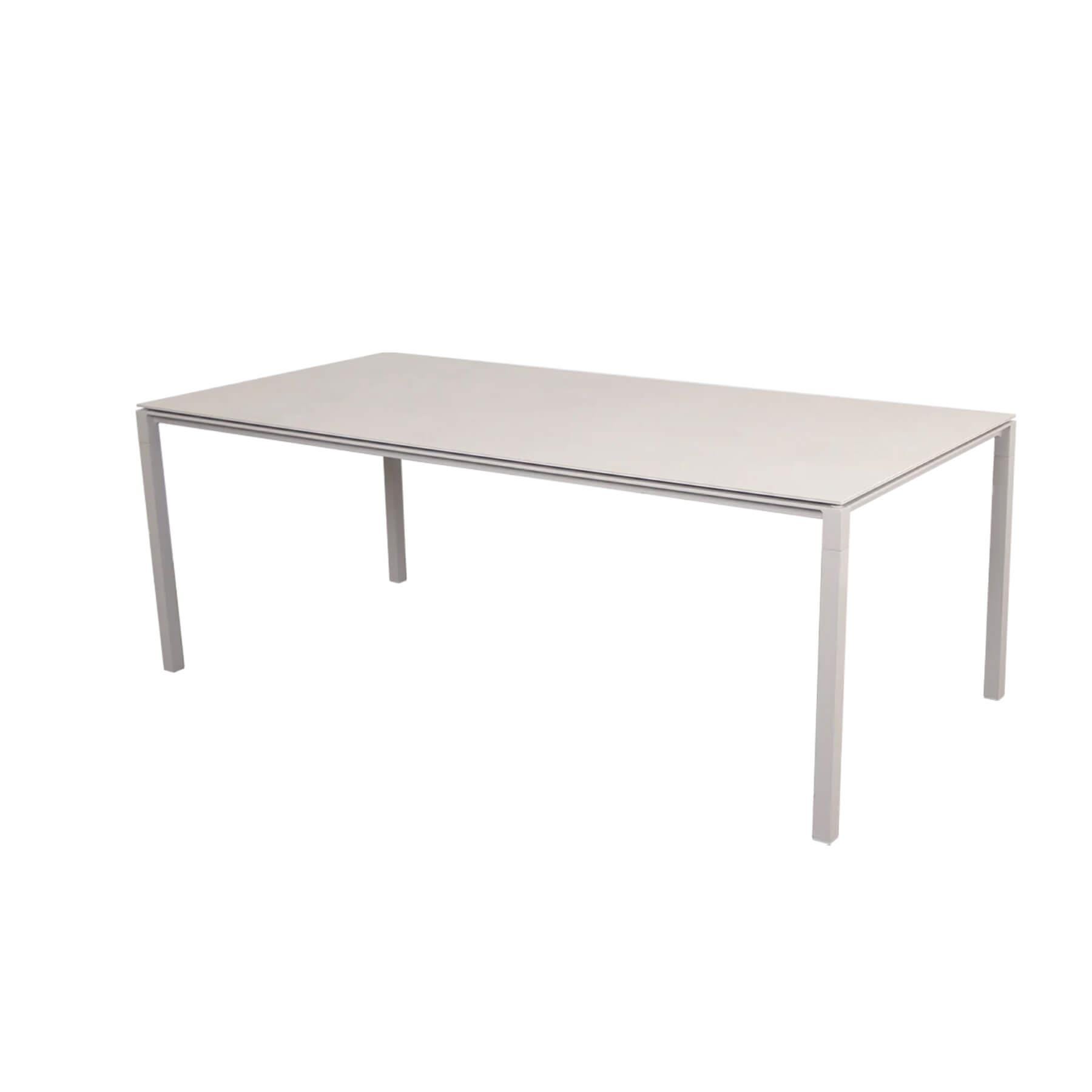 Caneline Pure Outdoor Dining Table Large Ceramic Toscana Sand Top Sand Legs Grey