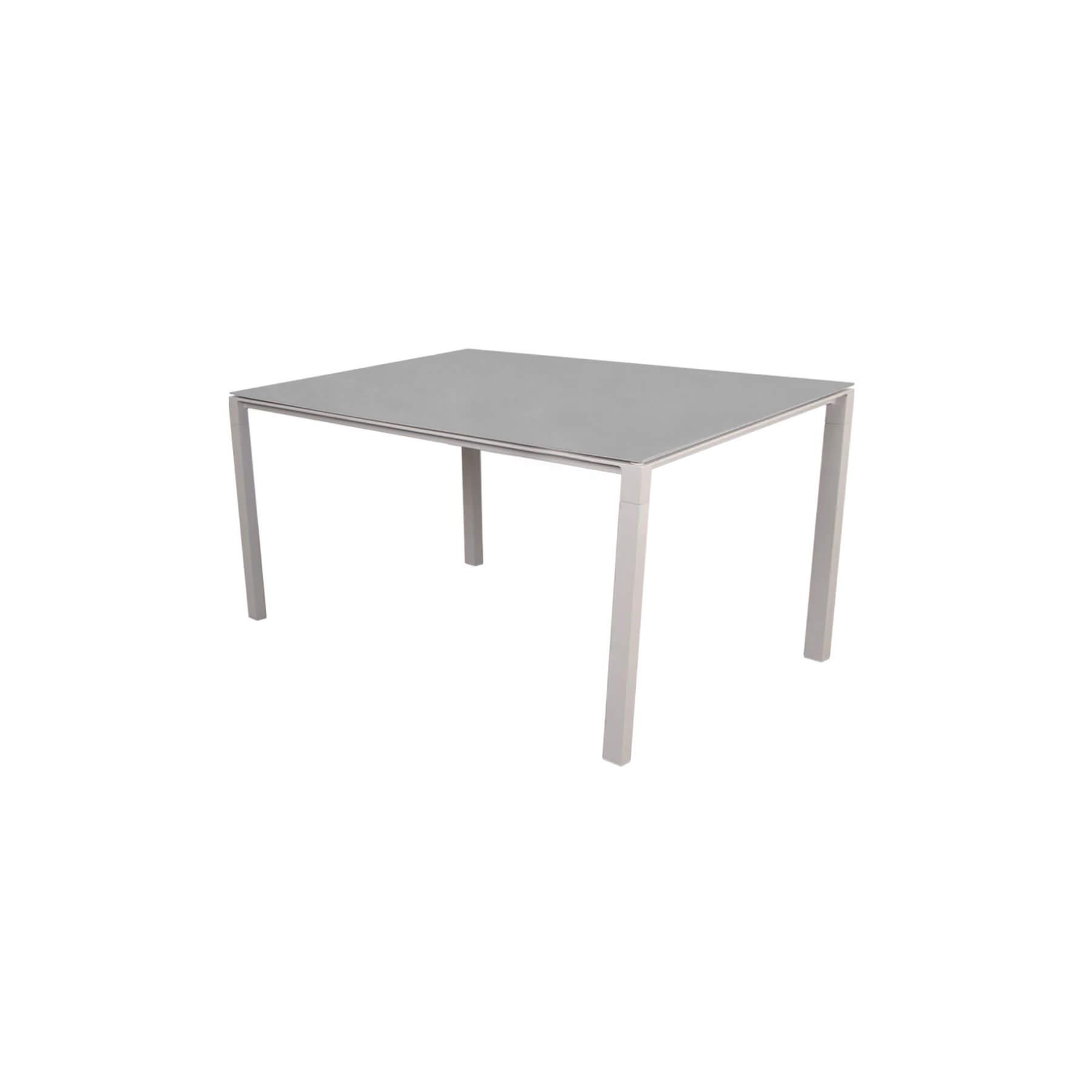 Caneline Pure Outdoor Dining Table Small Ceramic Concrete Grey Top Sand Legs